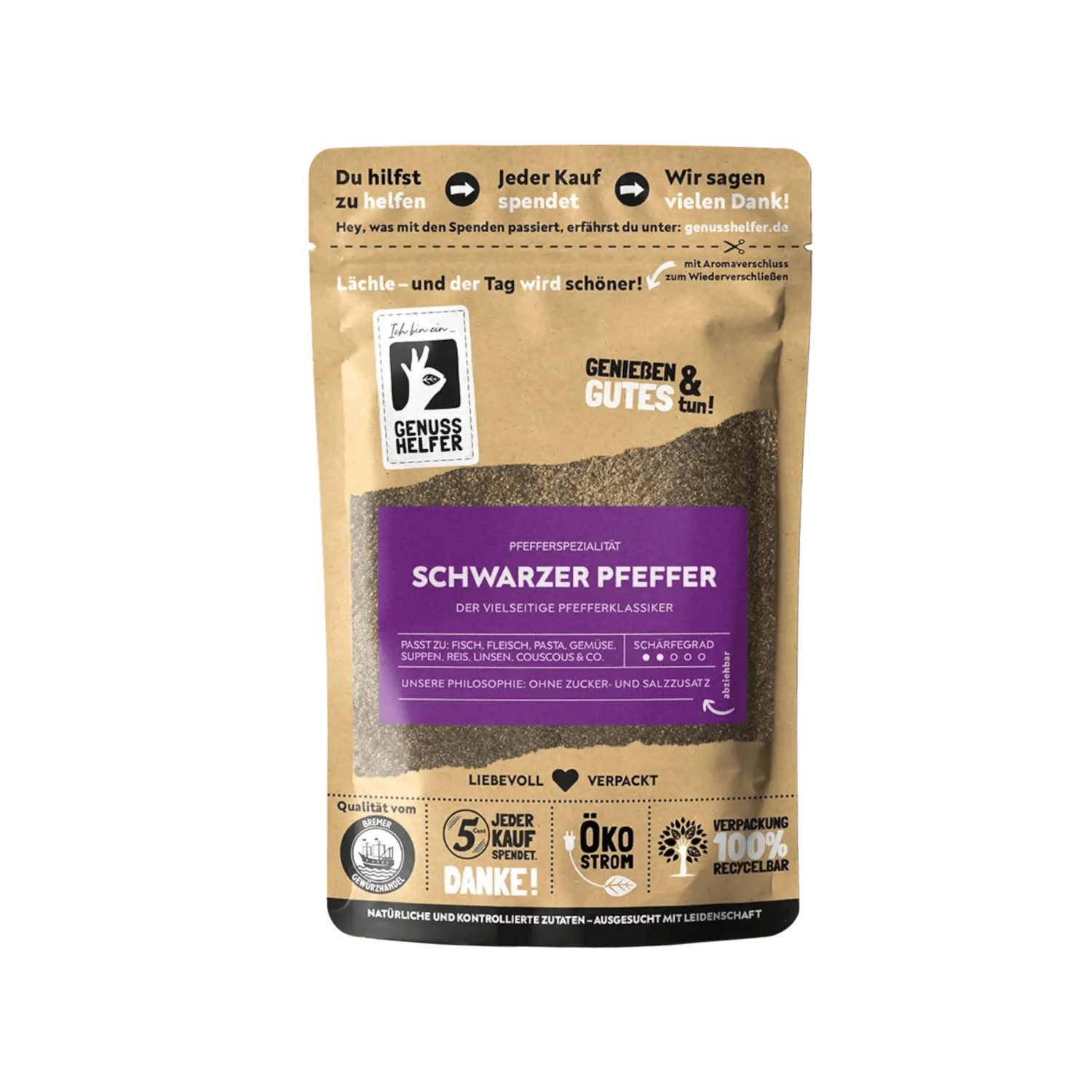 Bremer Gewürzhandel Gewürz Pfeffer schwarz, gemahlen, 100 g