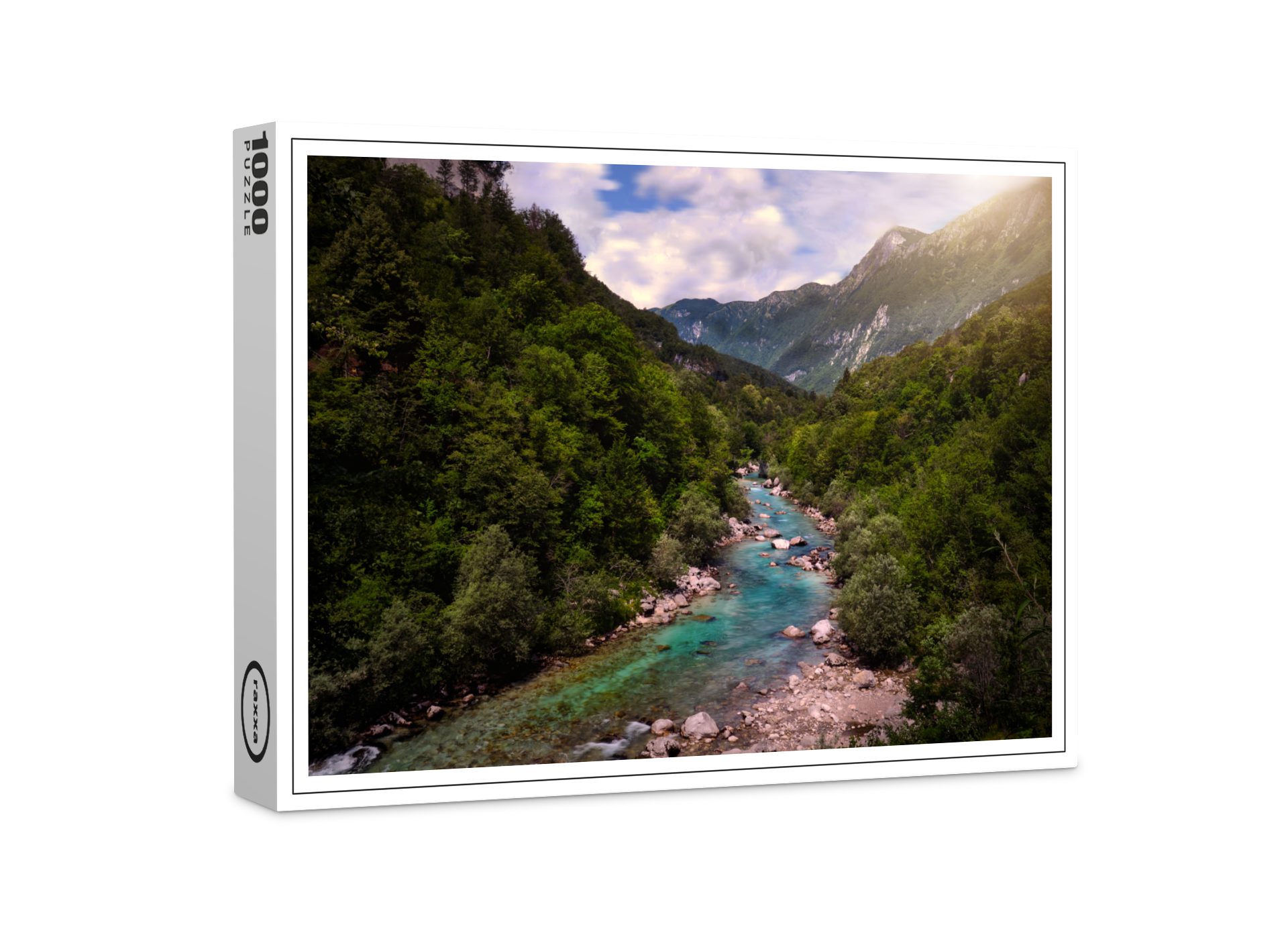 Slowenien", raxxa FSC®, Puzzleteile Premium-Puzzle "Flusslandschaft in Puzzle 1000