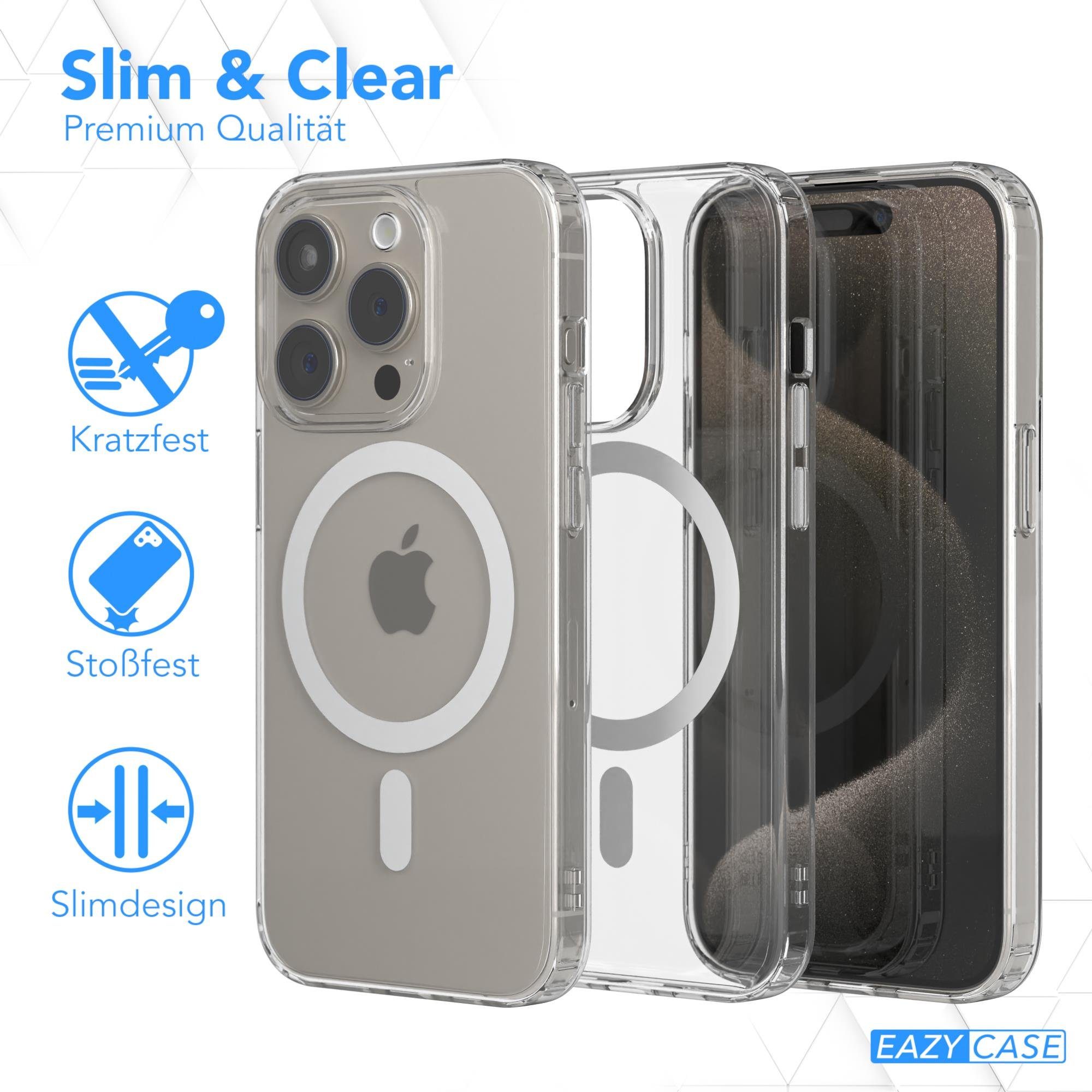 EAZY CASE Handyhülle Transparente Hülle mit MagSafe für iPhone 15 Pro 6,1 Zoll, Back Cover, Bumper Case, Handy Schutzhülle Kameraschutz, Durchsichtig – Bild 5 von 5