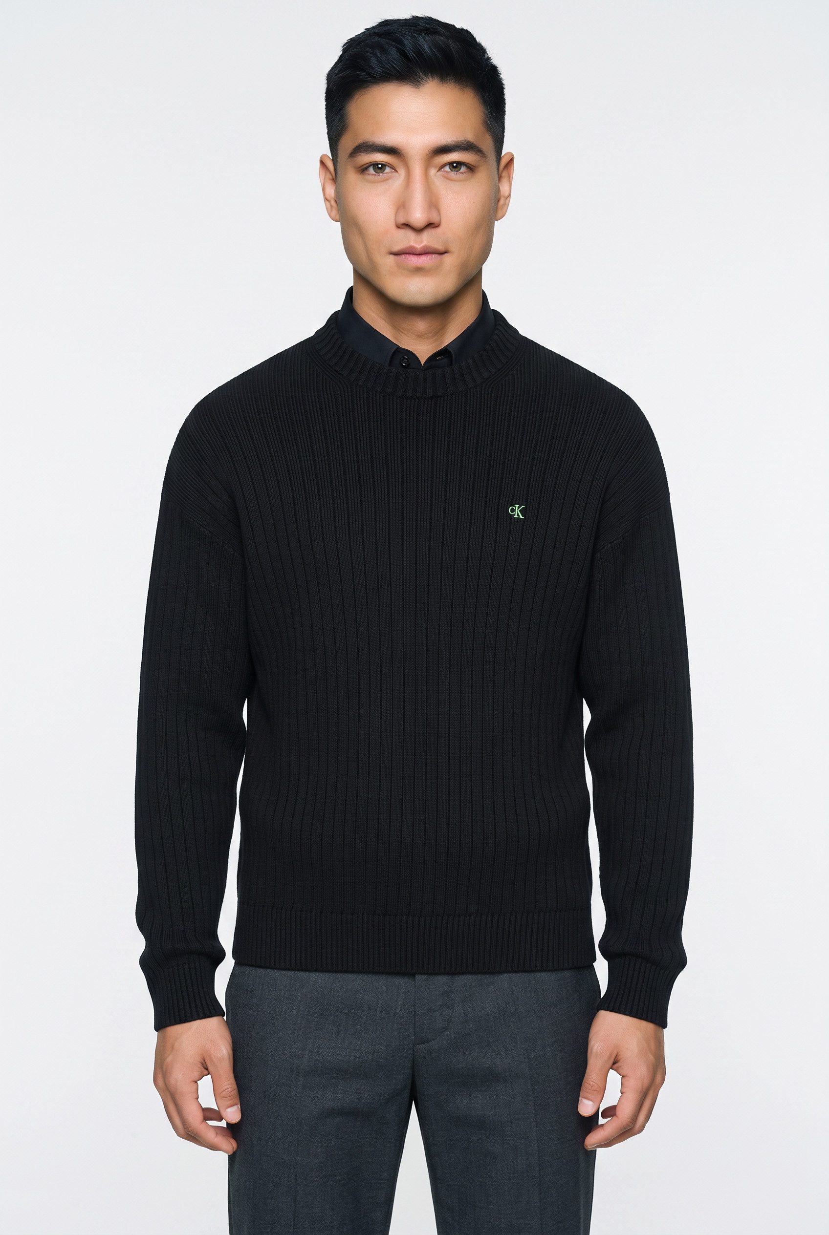Calvin Klein Jeans Strickpullover Rundhalsausschnitt, Regular Fit