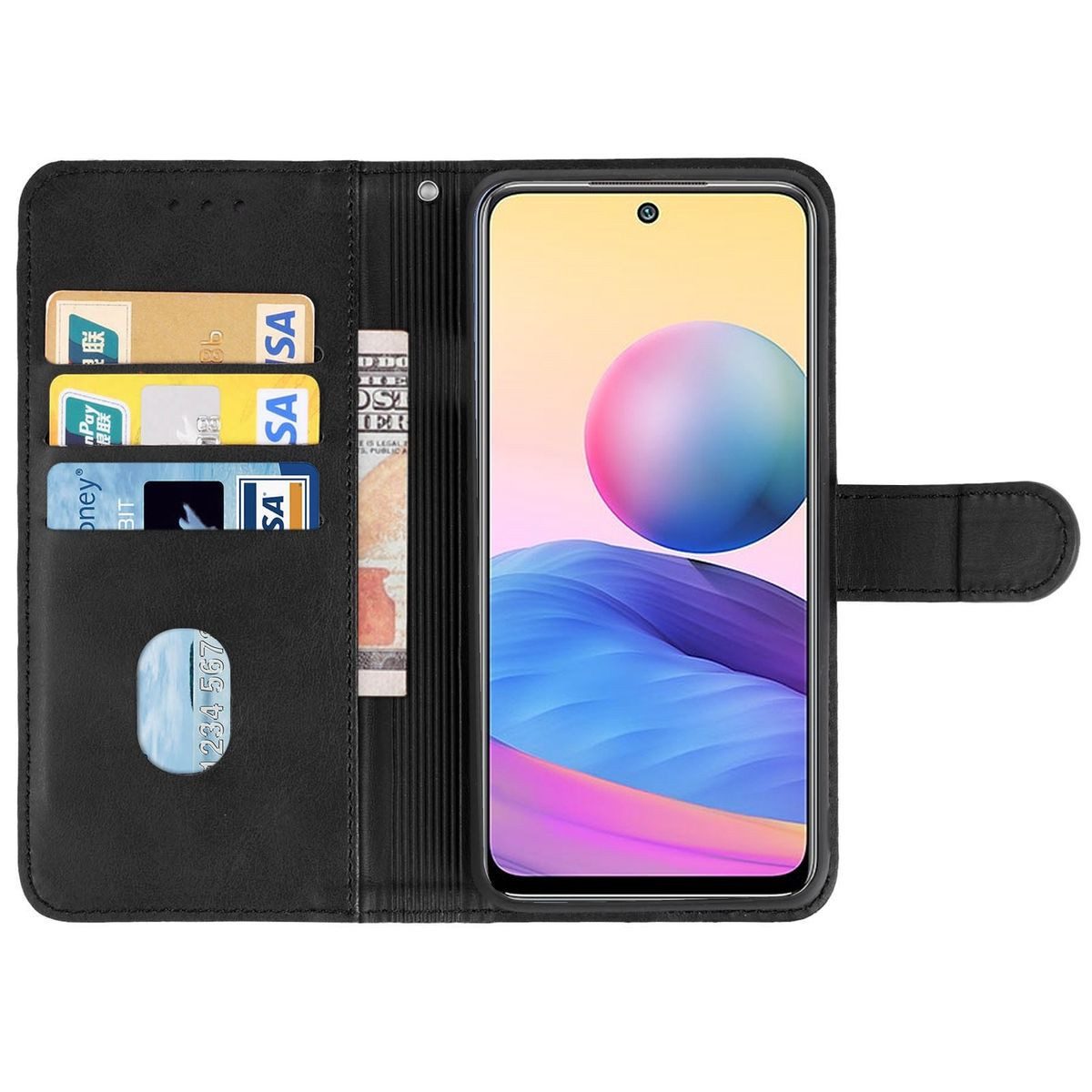 König Design Handyhülle Xiaomi Redmi 10 5G, Schutzhülle Schutztasche Case Cover Etuis Wallet Klapptasche Bookstyle