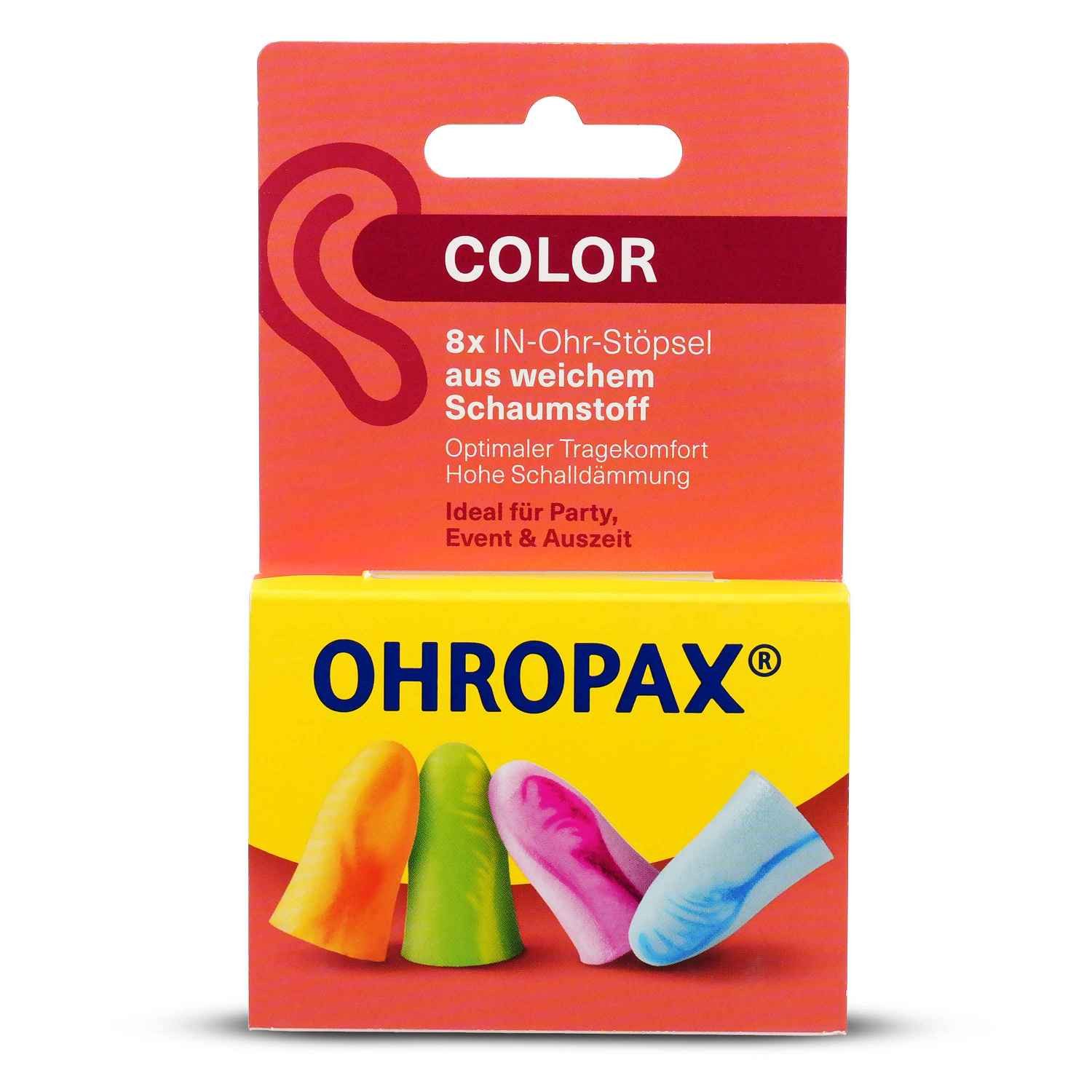 Gehörschutzstöpsel OHROPAX color Schaumstoff In-Ohr Stöpsel