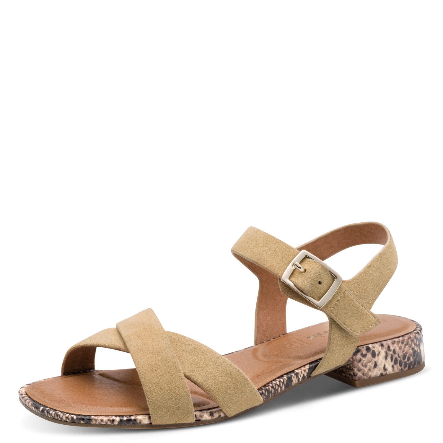 Tamaris Sandalette Blockabsatz, Sommerschuh, Riemchensandale mit Kreuzbandage