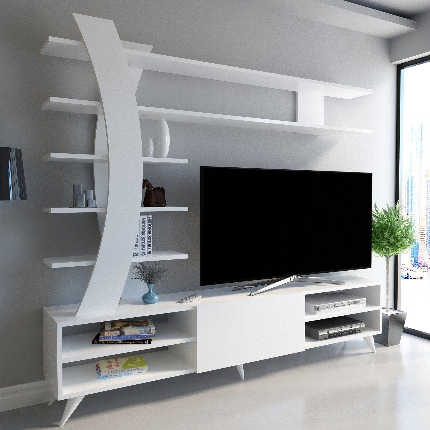 Skye Decor TV-Schrank Schränke, 162x180x29,5 cm, 100% Melaminbeschichtete Partikelplatte | TV-Schränke