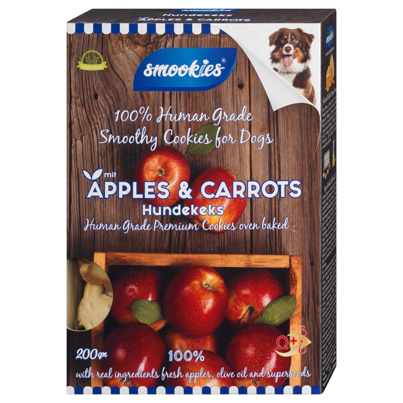 smookies Apfel & Karotte, 200g, ein Keks, den Hunde lieben!, Snack für: Hunde von smookies