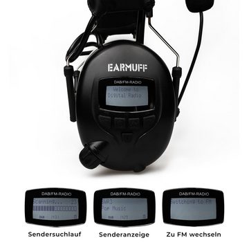 EARMUFF Kapselgehörschutz EARMUFF 31dB DAB+/FM/AUX/Bluetooth, (1 St)