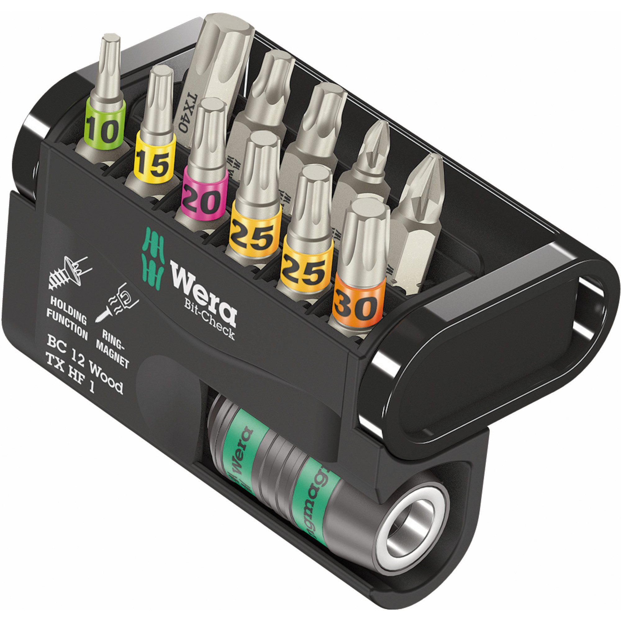 Bohrer- und Bitset Wera Bit-Check 12 Wood TX HF 1, Bit-Satz