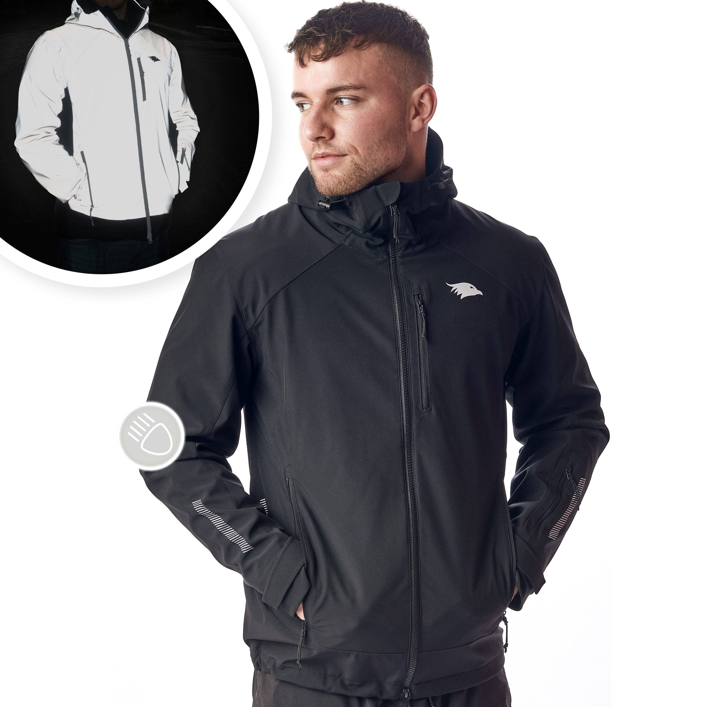 Valkental Fahrradjacke Regenjacke mit Kapuze Damen & Herren wasserdicht & atmungsaktiv, reflektierend, Unisex