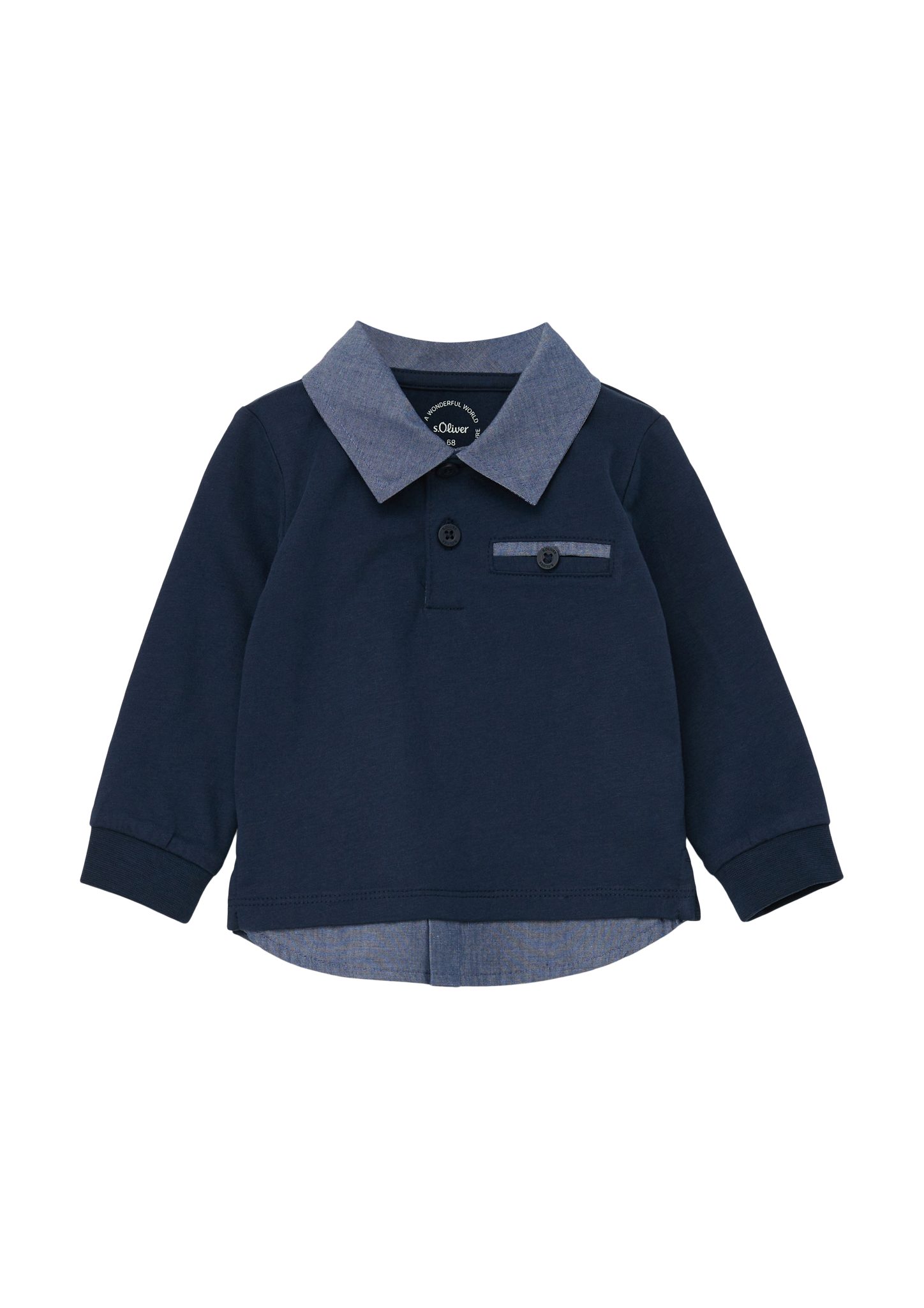 Polo-Shirt Langarmshirt Layering im Junior Layering-Look s.Oliver s.Oliver