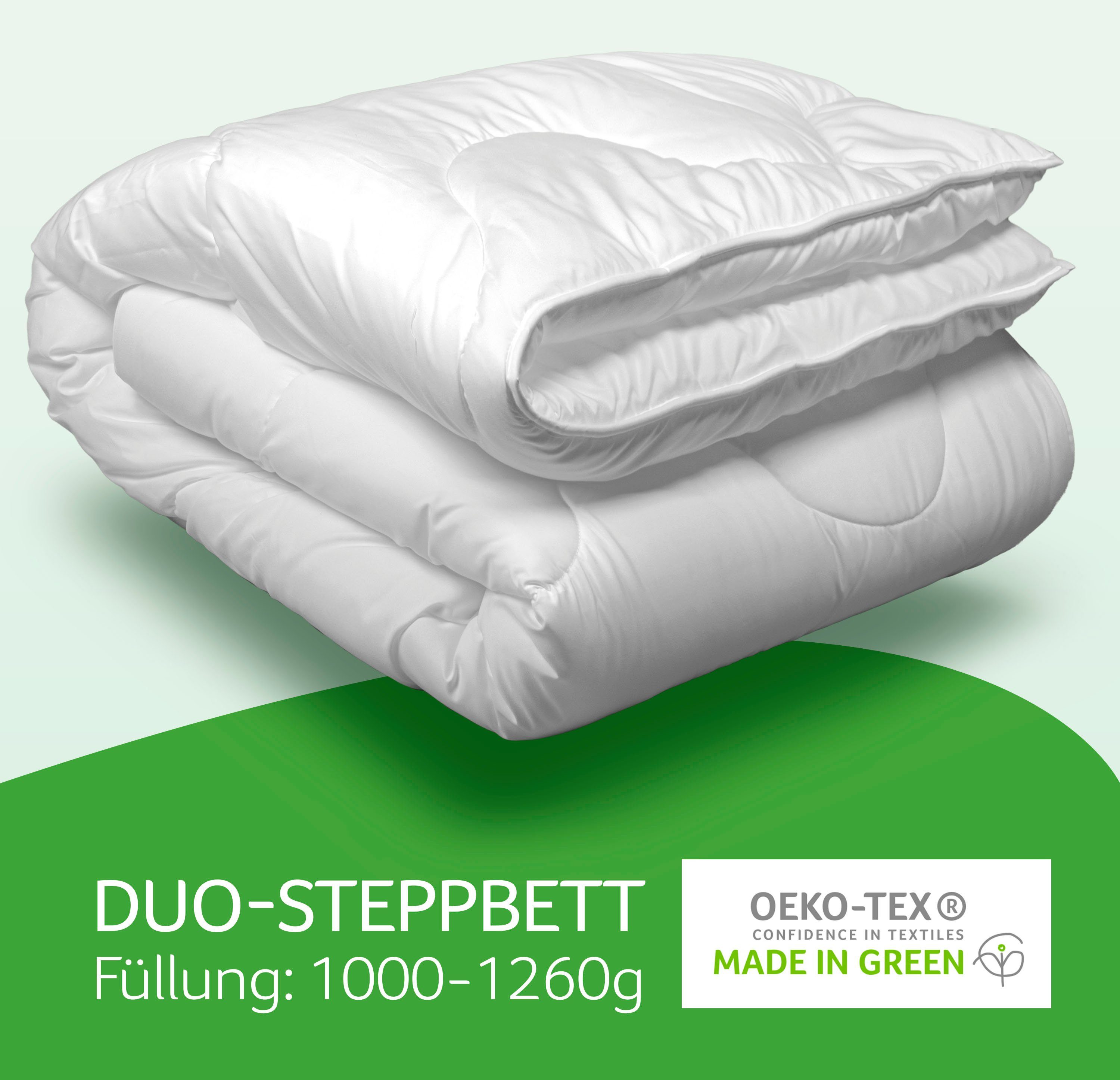 John Cotton Microfaserbettdecke Julia, Bettdecken für Sommer und Winter, Füllung: Polyester, Bezug: 100% Polyester, Bettdecke 135x200 cm, 155x220 cm, Made in Green, Decke