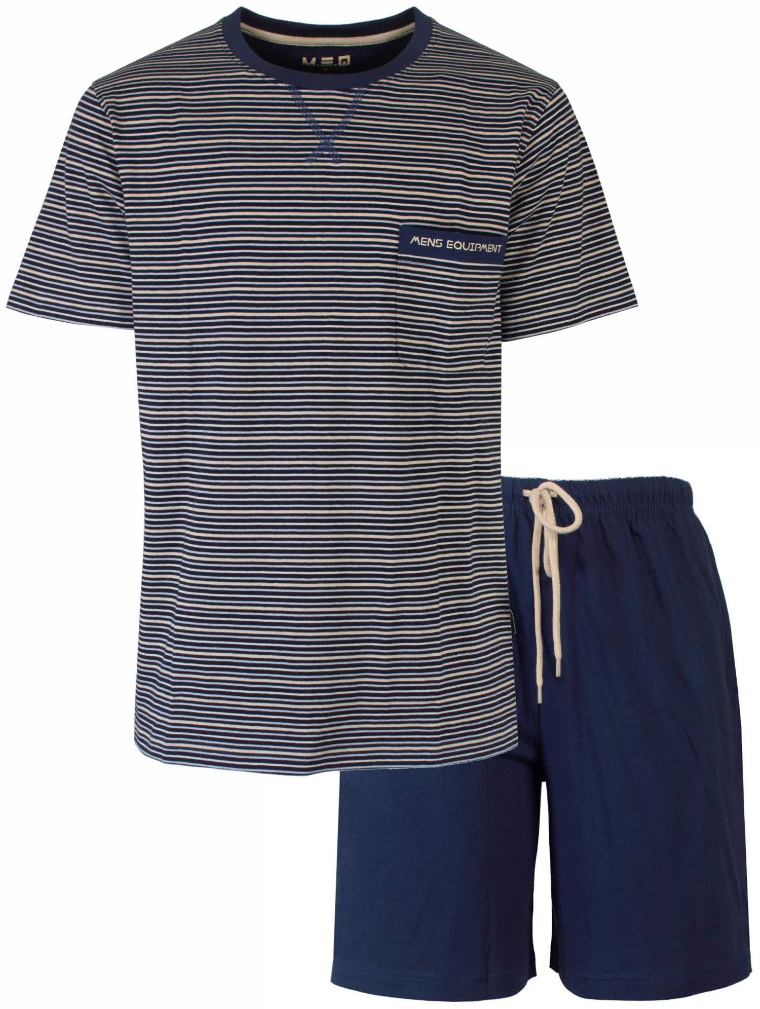 M.E.Q. Shorty Modischer Herren Schlafanzug Pyjama kurz (2 tlg) Modisches Design