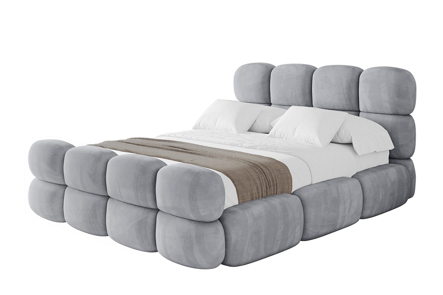 ALTDECOR Polsterbett NOMA-Z (Polsterbett mit Bettkasten und Lattenrost, Boxbett ohne Matratze), Doppelbett mit Stauraum, Bett mit Kopfteil