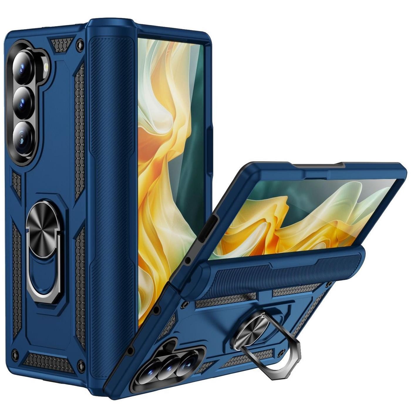 CoolGadget Handyhülle Armor Shield Case für Samsung Galaxy Z Fold 6 7,6 Zoll, Outdoor Cover Magnet Ringhalterung Handy Hülle für Galaxy Z Fold 6 5G