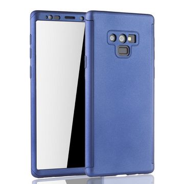 König Design Handyhülle Samsung Galaxy Note 9, Samsung Galaxy Note 9 Handyhülle 360 Grad Schutz Full Cover Blau