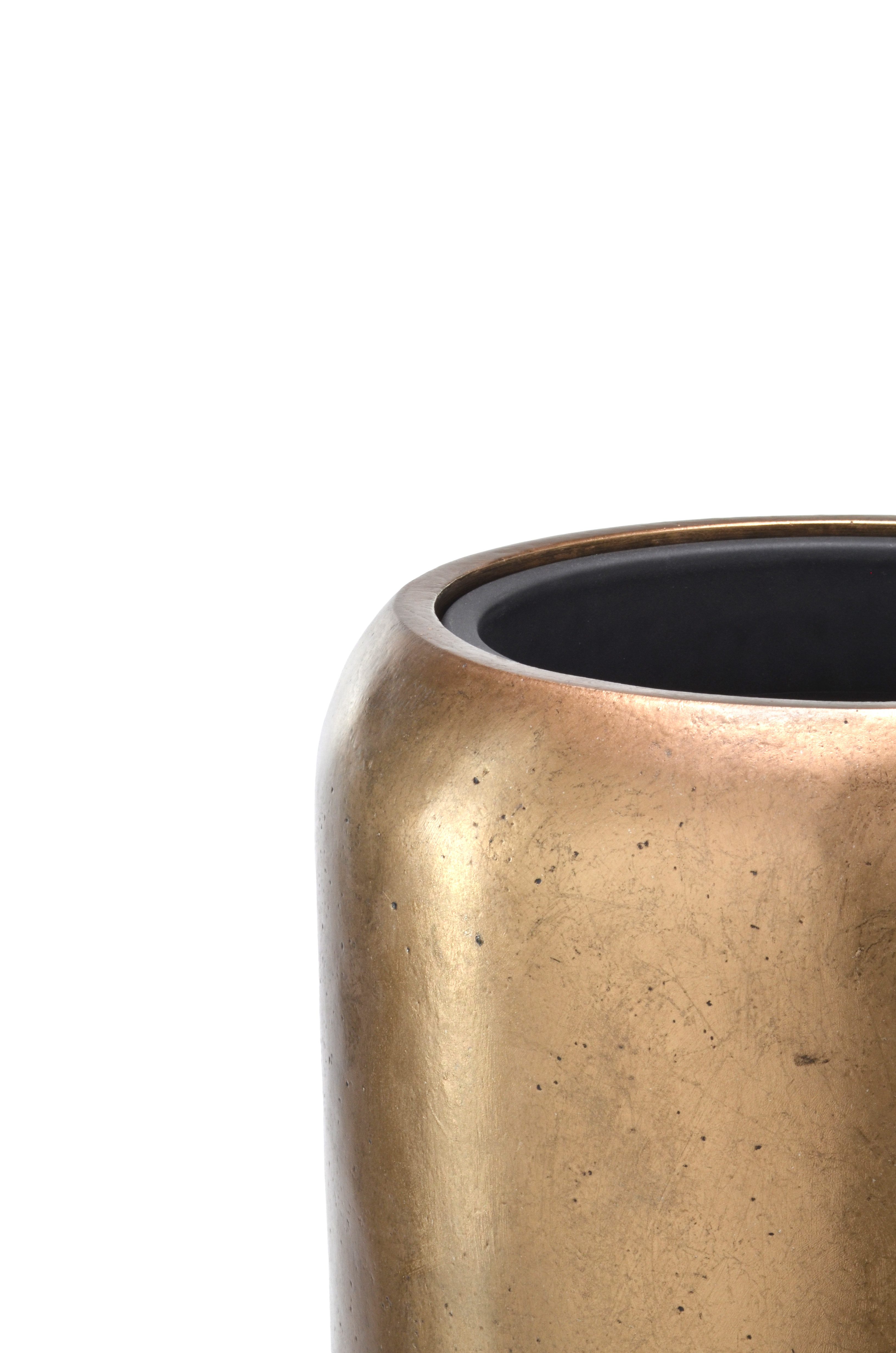 Flingora Bodenvase Cleo, mit Einsatz - Fiberglas - Indoor - Bronze - Höhe 51 cm