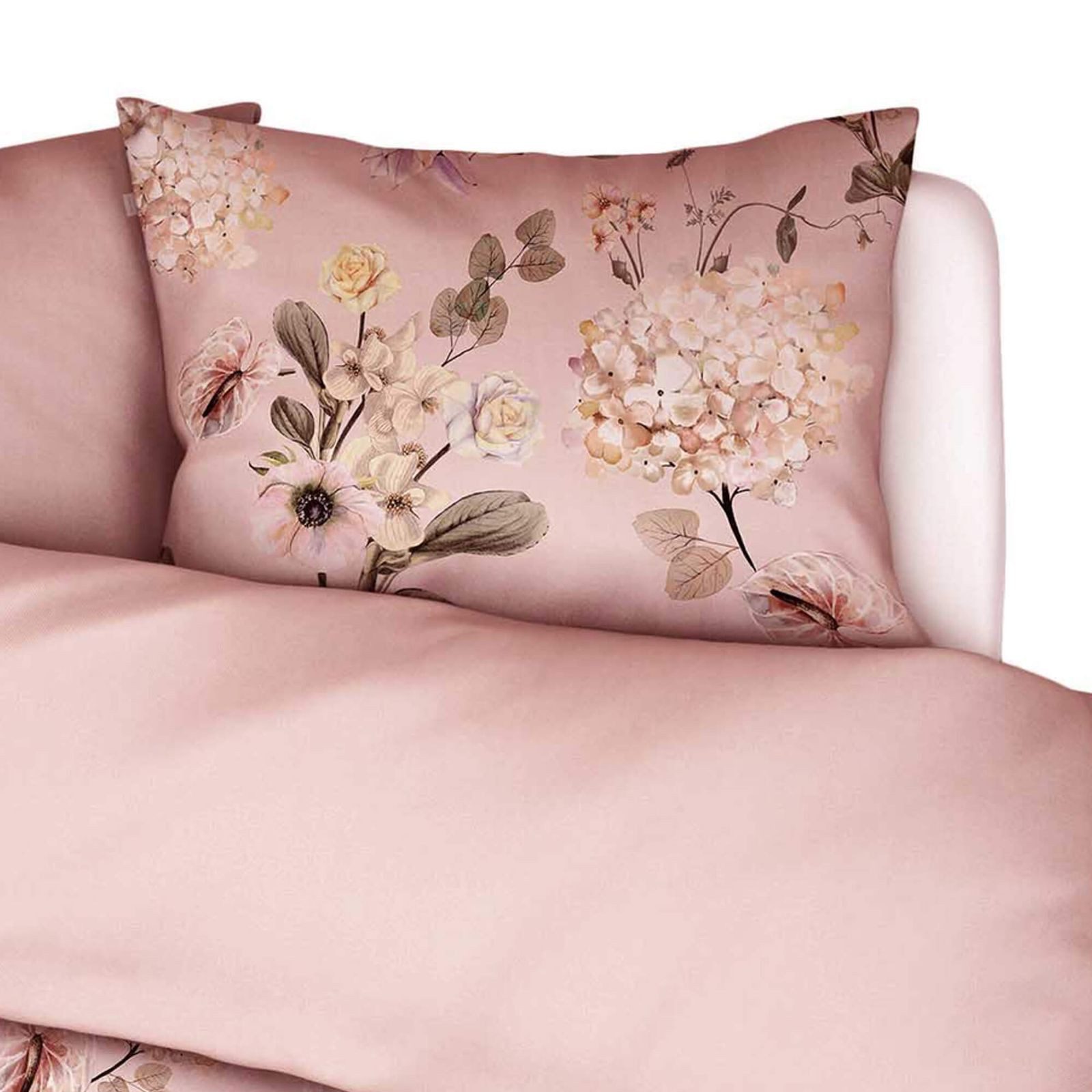 Essenza Bettwäsche Noe Dusty Pink, Satin, 2 teilig, Rosen, Orchideen, Horte günstig online kaufen