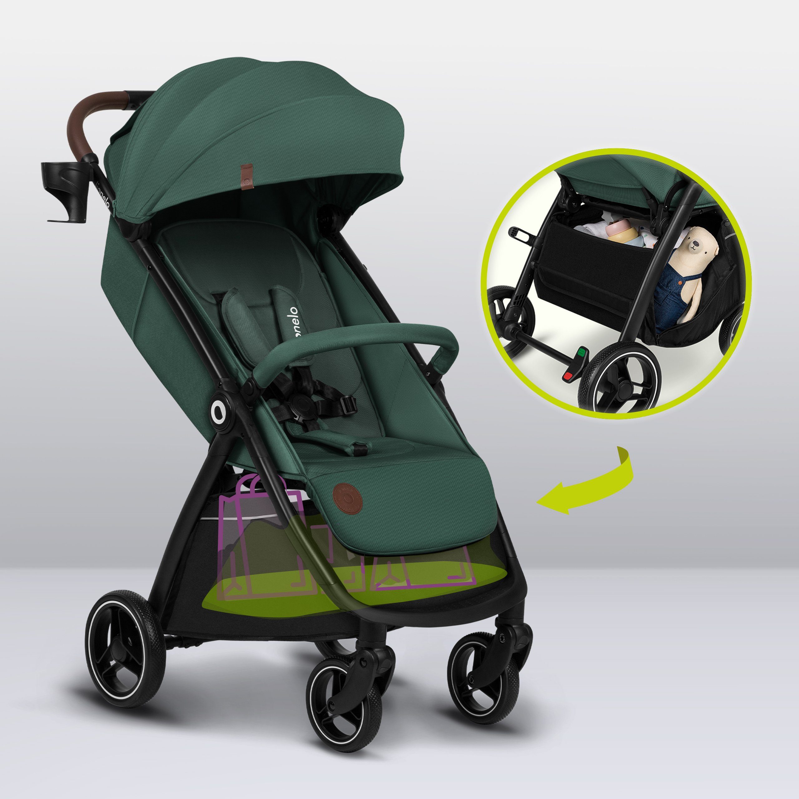 lionelo Kinder-Buggy INGRID, Kompakter / Schönes Design/Multifunktional/ab 6 Monaten