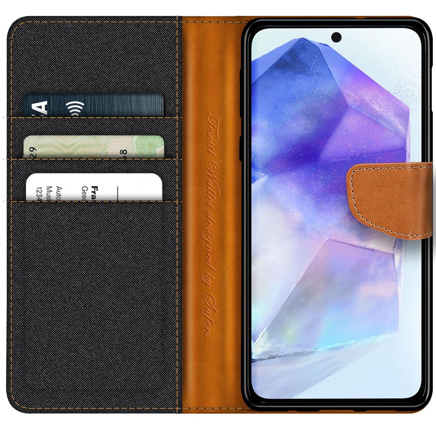 CoolGadget Handyhülle Denim Schutzhülle Flip Case für Samsung Galaxy A56 5G 6,7 Zoll, Book Cover Handy Tasche Jeans Hülle für Samsung A56 5G Klapphülle