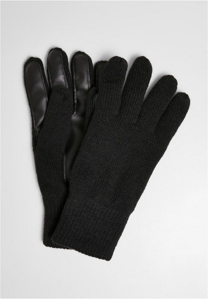 URBAN CLASSICS Baumwollhandschuhe Unisex Synthetic Leather Knit Gloves