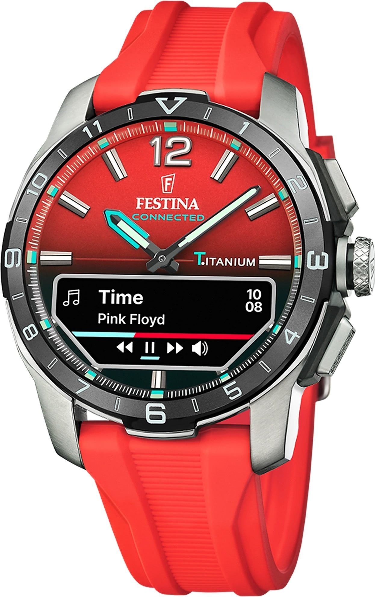 Festina Multifunktionsuhr Festina Herrenuhr Silikon rot Festina, (Multifunktionsuhr), Herren Armbanduhr rund, Silikonarmband rot