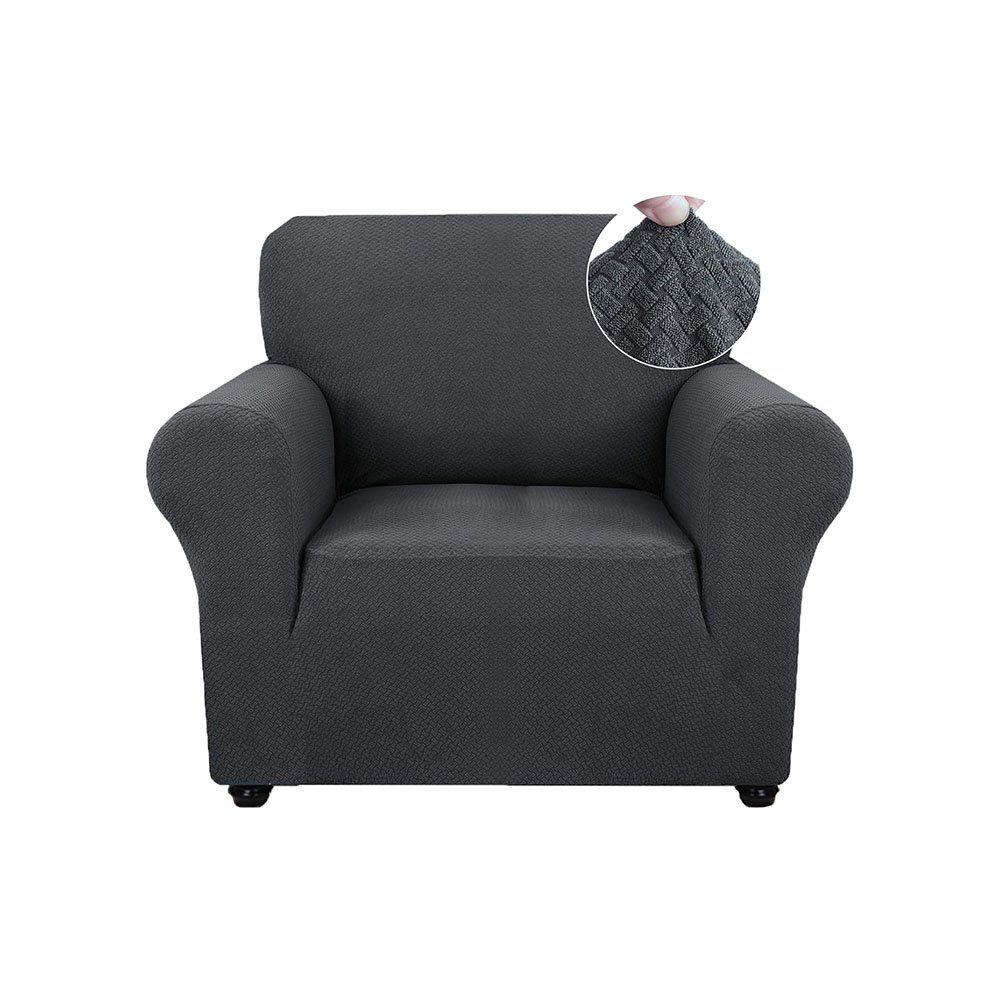 Sofahusse Stretch Sofa überzug 1 Sitzer Elastisch Sofabezug Grau, CTGtree