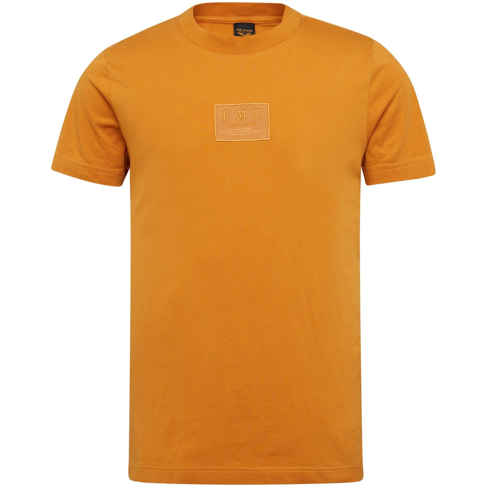 PME LEGEND T-Shirt Short sleeve r-neck cotton elastane jersey Golden Oak