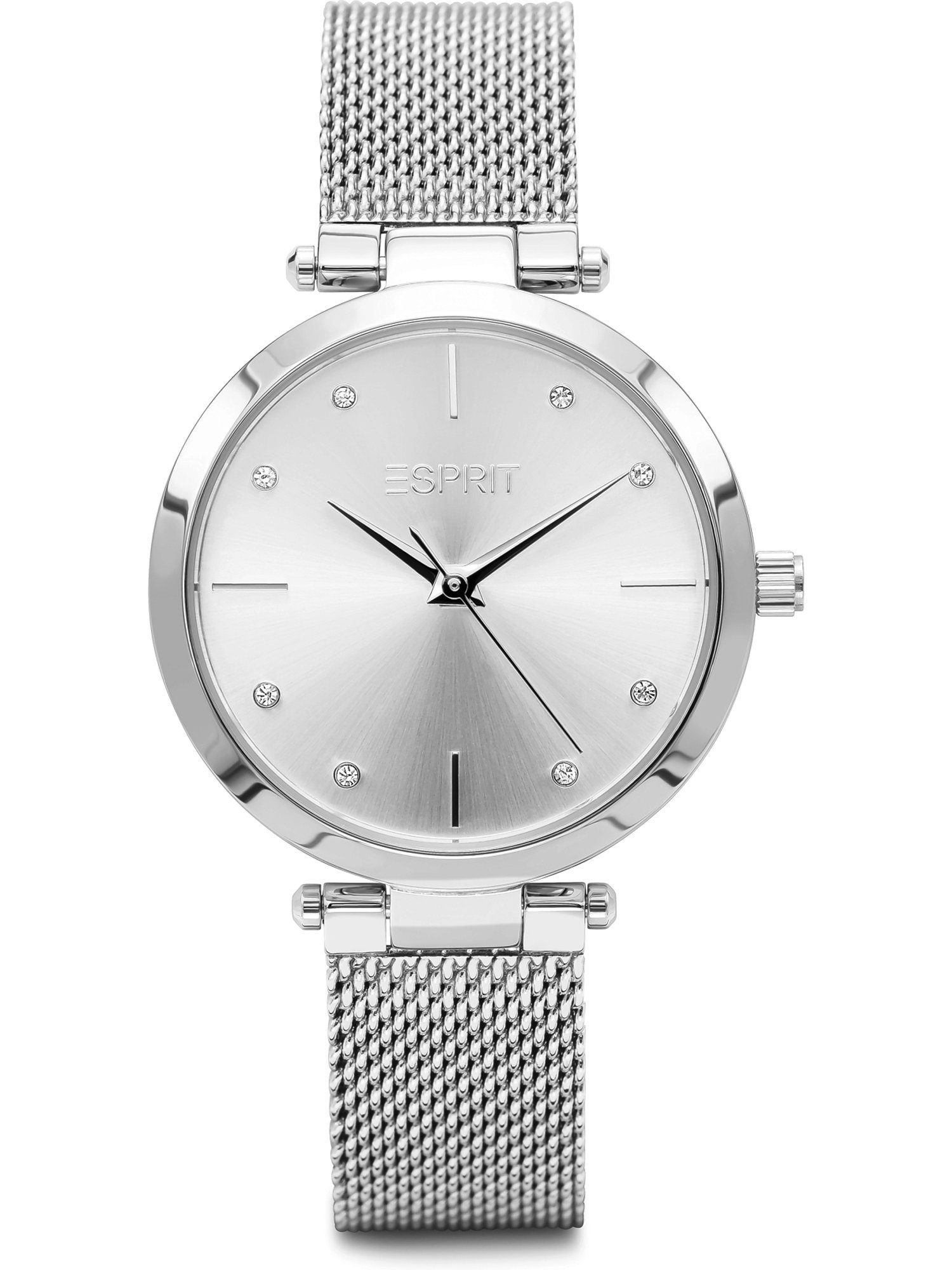 Quarzuhr ESPRIT Analog Klassikuhr Quarz, Damen-Uhren silber Esprit