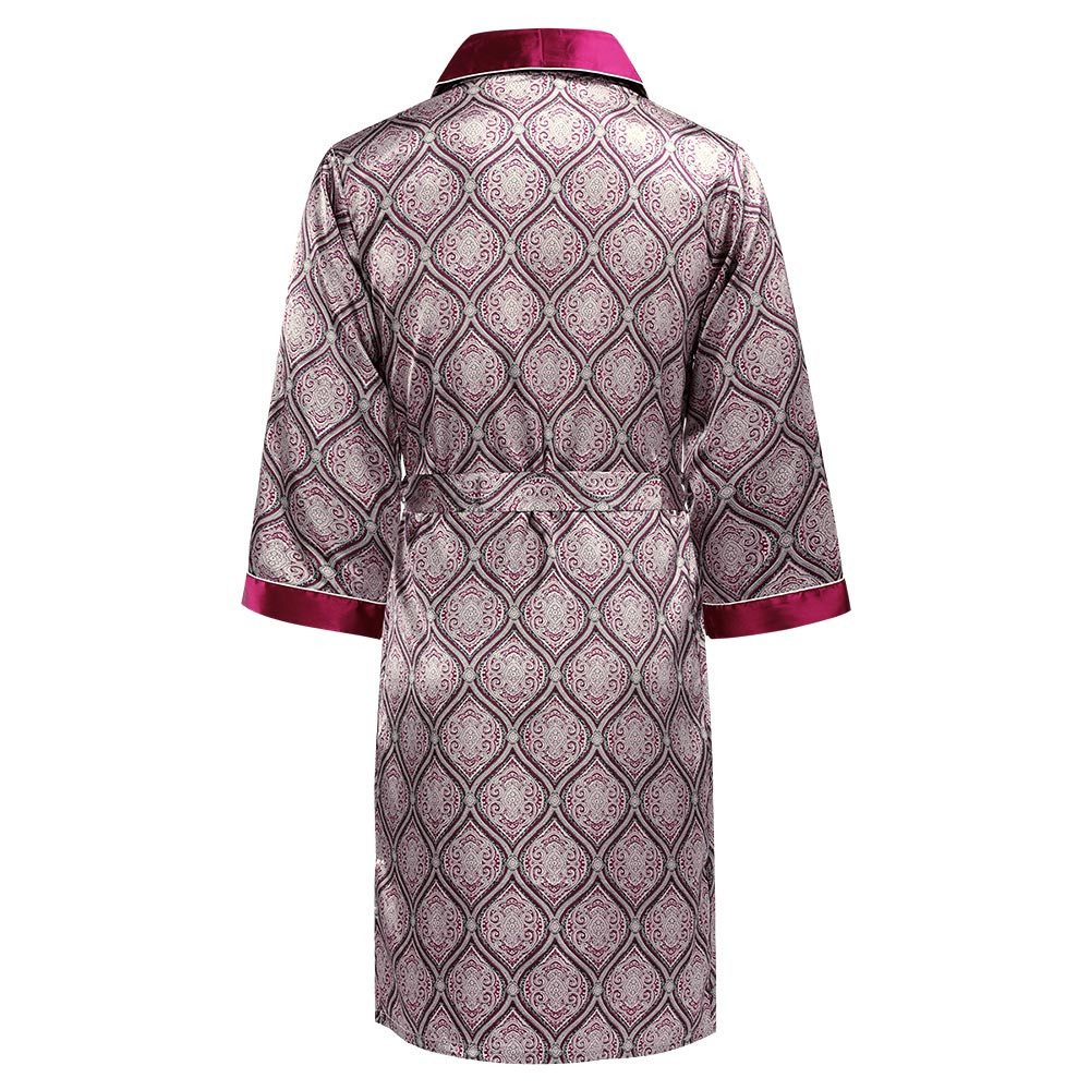 Allthemen Pyjama (3 tlg, mit Gürtel) Satin Bademantel mit Shorts Morgenmant günstig online kaufen