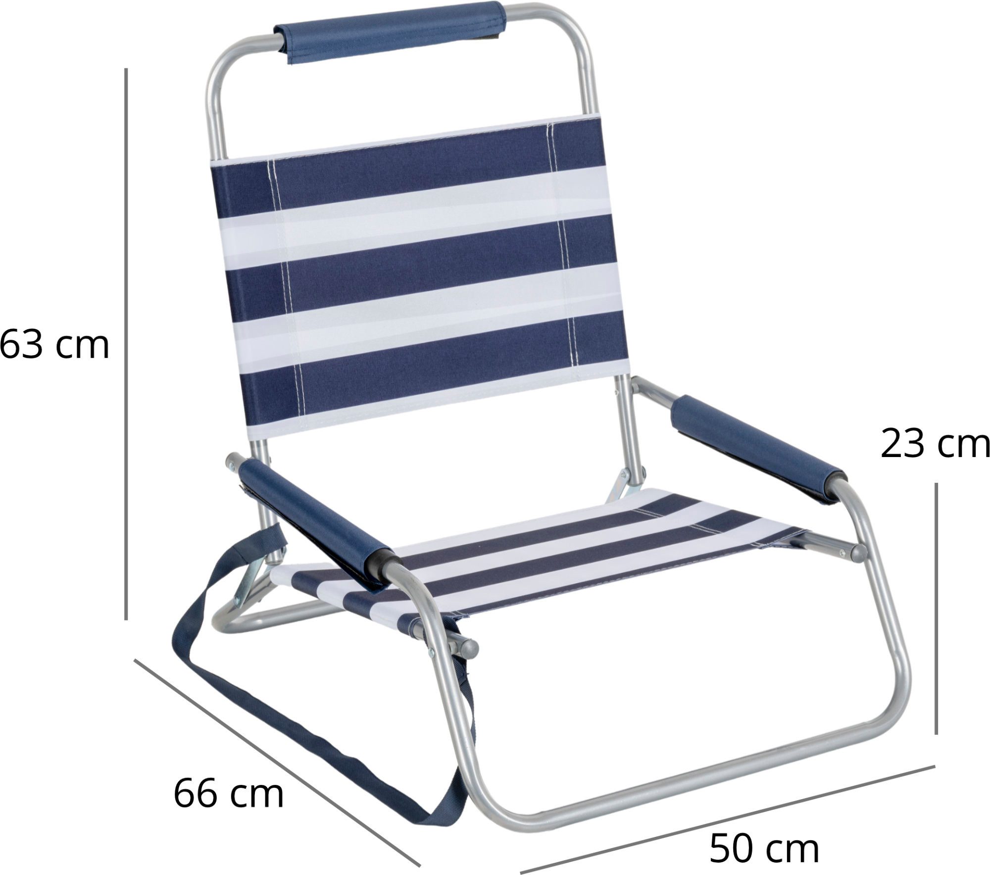 Stagecaptain Klappstuhl Strandstuhl klappbar leicht mit Schultergurt und Rückenlehne (2 St), Niedrige Sitzhöhe - alles griffbereit am Boden – Bild 5 von 5