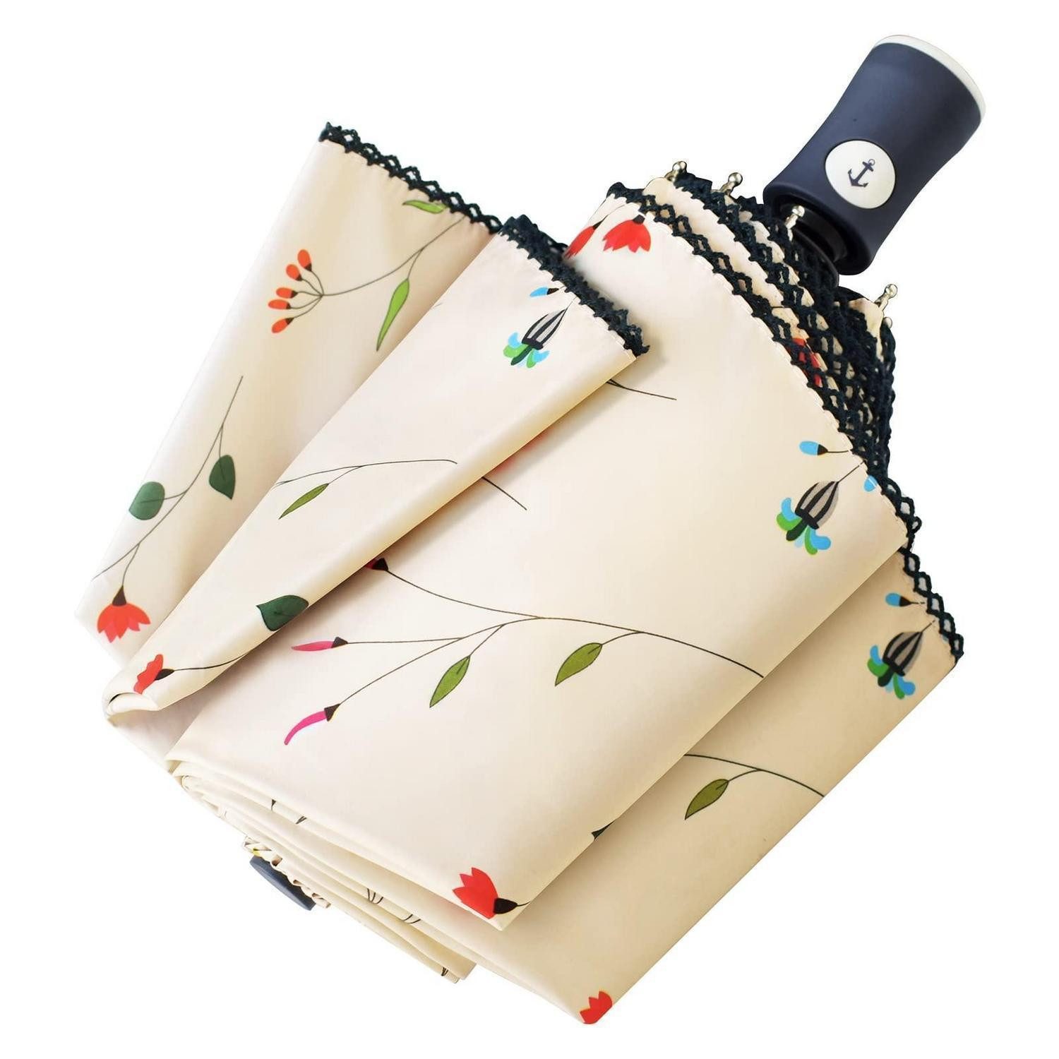 LuxusKollektion Taschenregenschirm Regenschirm Automatik Faltschirm Blumenmuster
