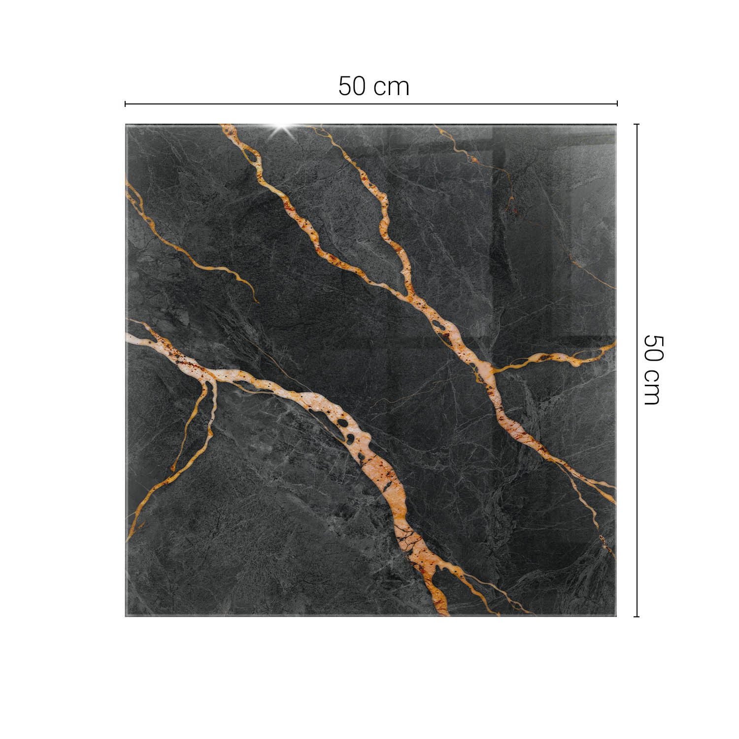 Tulup Tischplatte Tisch Glasplatte Ersatz Marmormuster mit Adern Glas Tischplatte – Bild 4 von 5