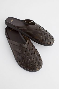 Next Pantoletten im Loafer-Stil aus Leder mit Webmuster Pantolette (1-tlg)