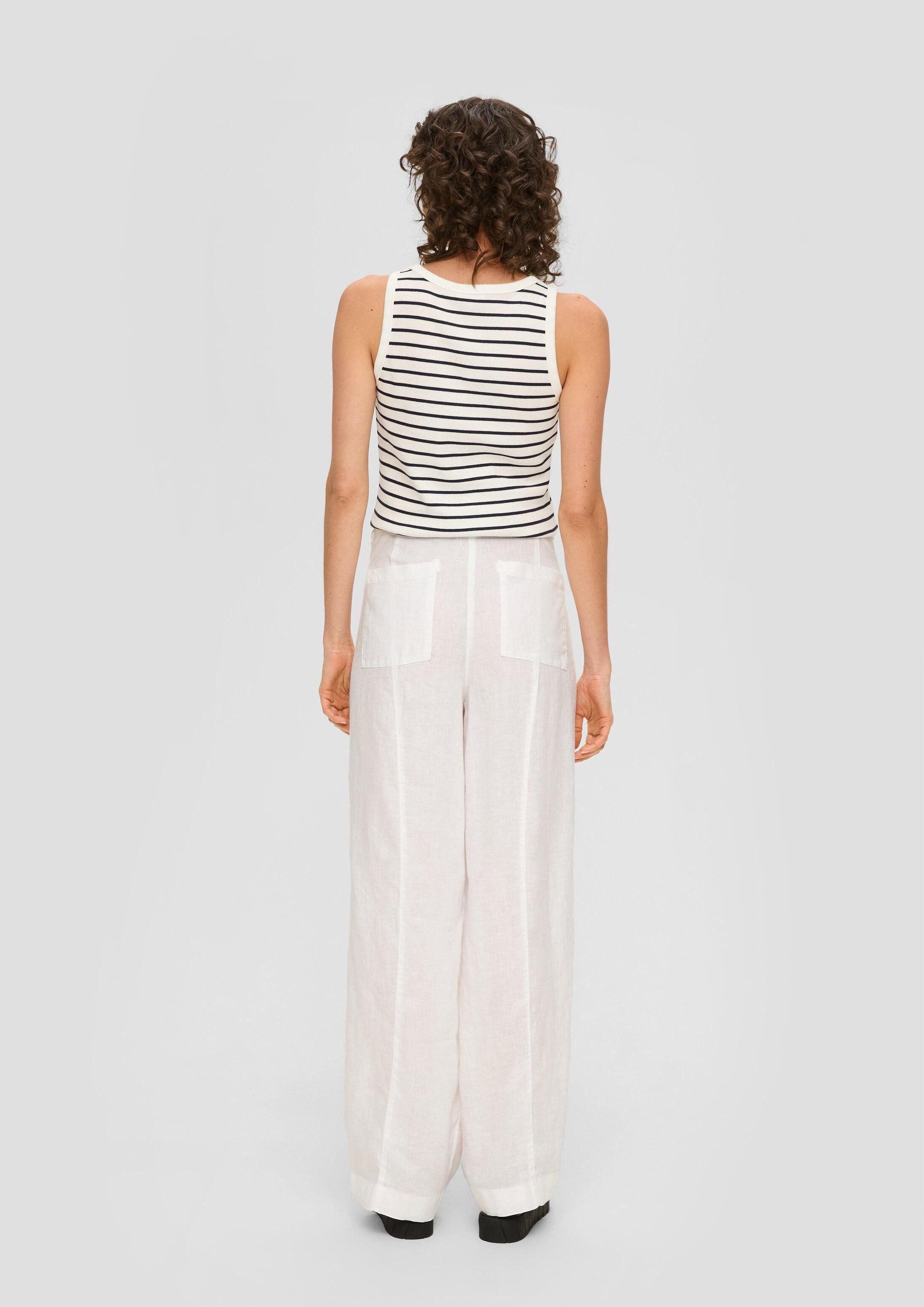 s.Oliver Chinos Hose Regular: Leinenhose mit weitem Bein