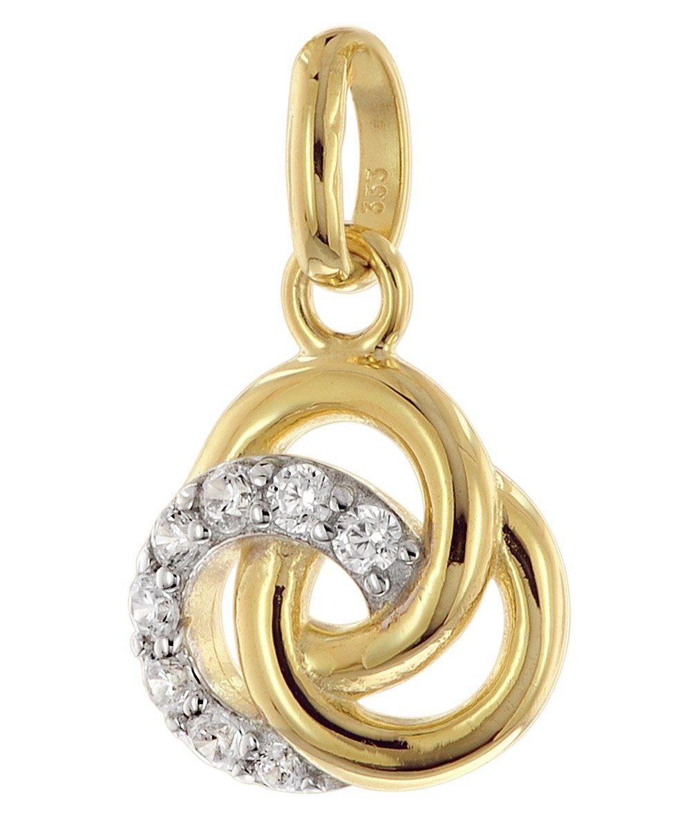 Glizz Panzerkette Zirkonia-Anhänger Gold 333/8K an vergoldeter Silberkette günstig online kaufen