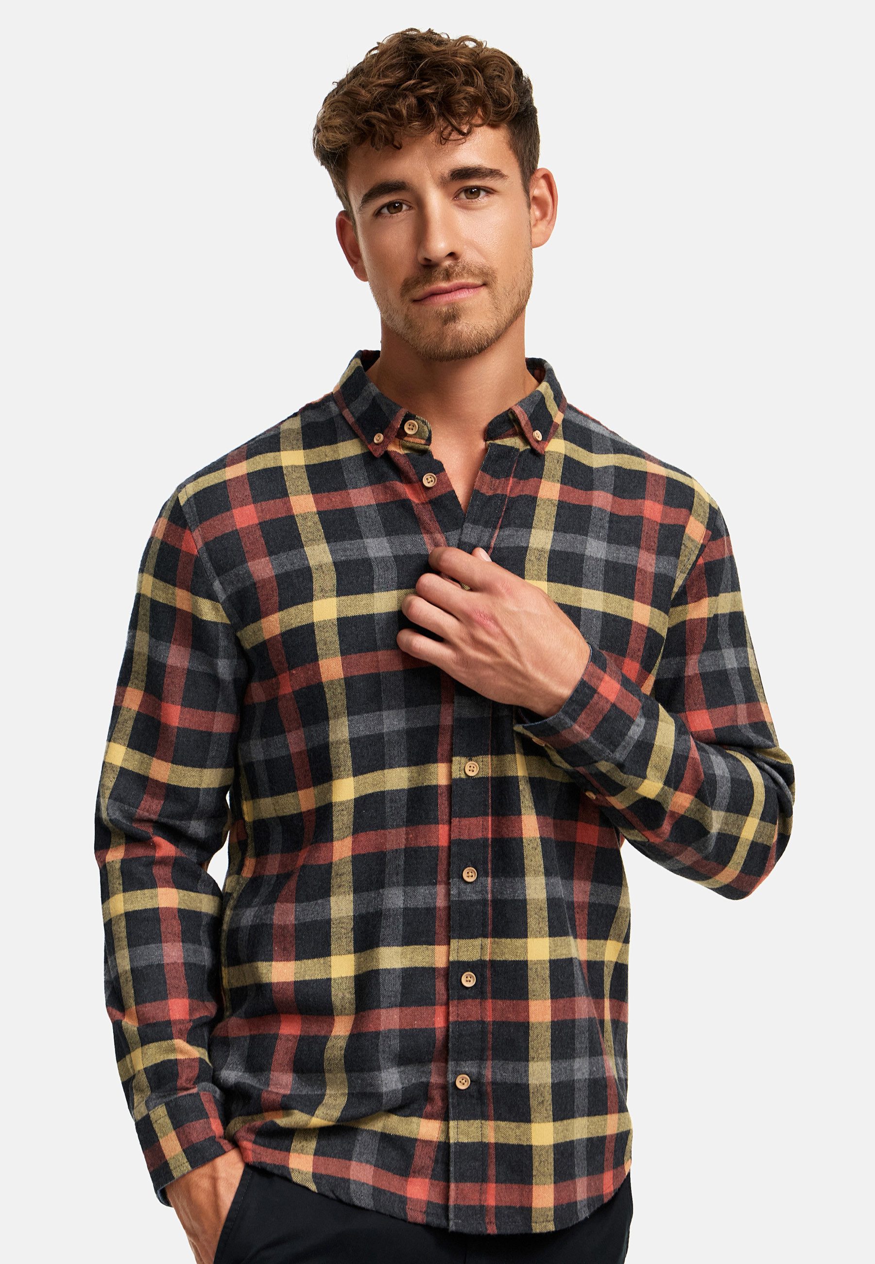 Kronstadt Langarmhemd Herren KSDean Check Herrenhemd Langarm Carohemd mit B günstig online kaufen