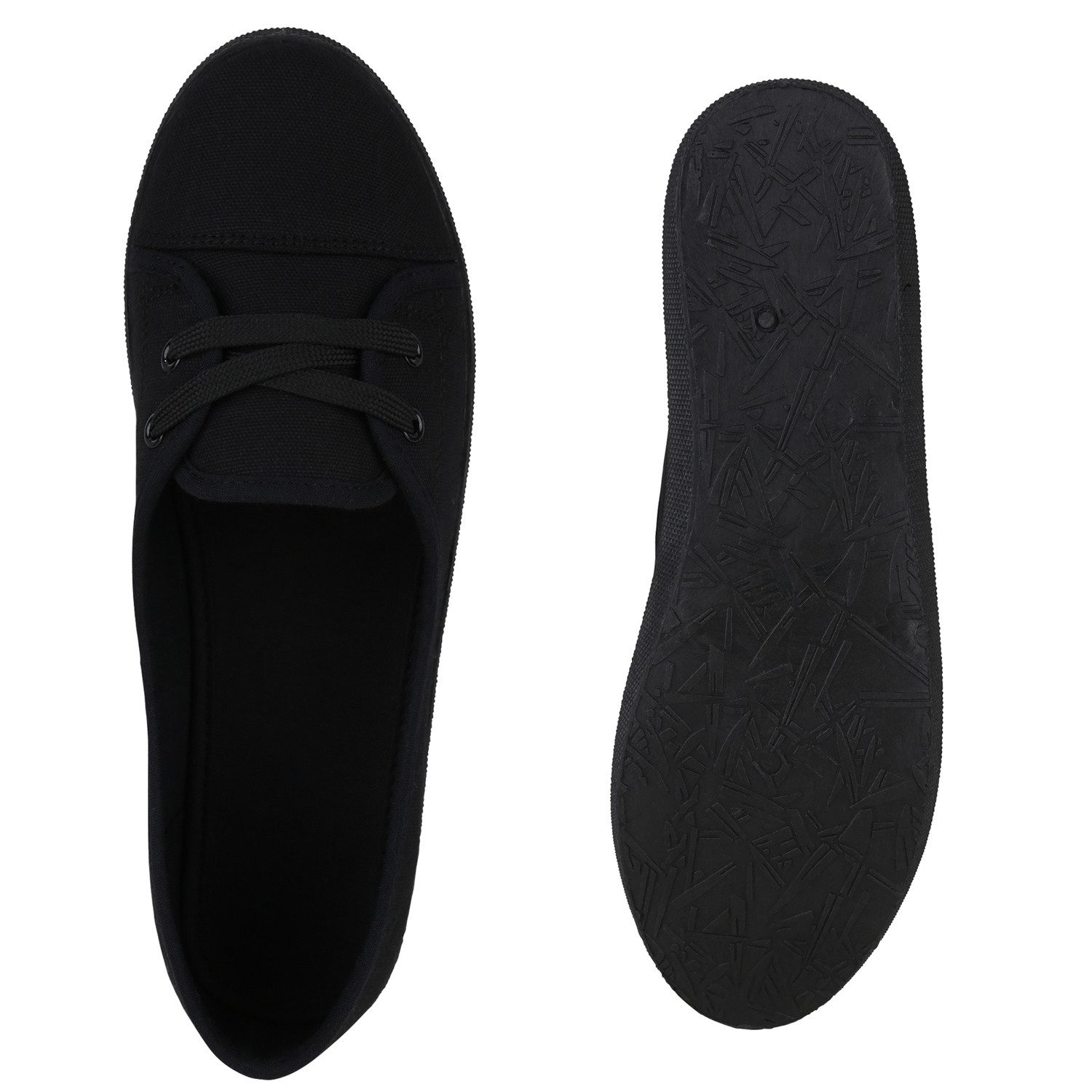 VAN HILL 841298 Sneaker Ballerinas Damen Sportliche Ballerinas Bequeme Basic Stoff Freizeit