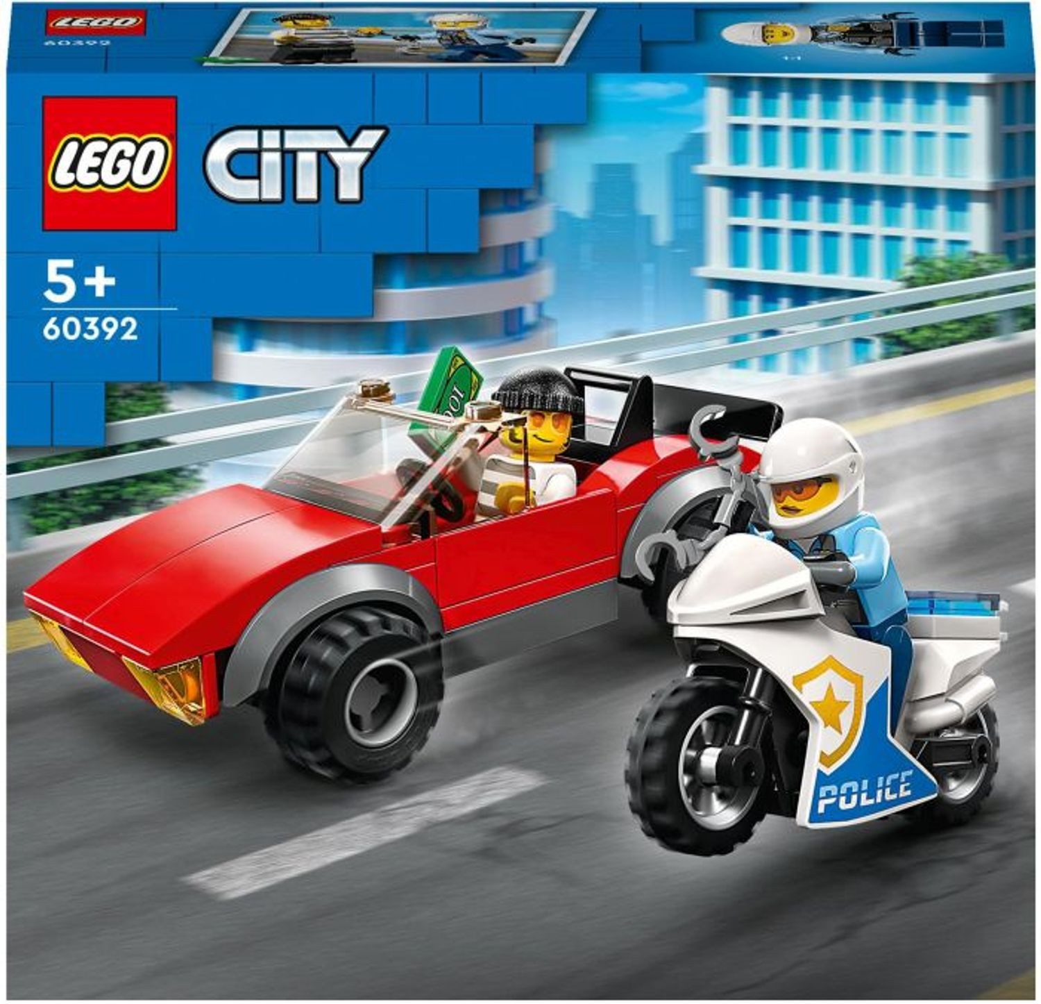 LEGO® City Verfolgungsjagd mit dem Polizeimotorrad Konstruktionsspielsteine günstig online kaufen