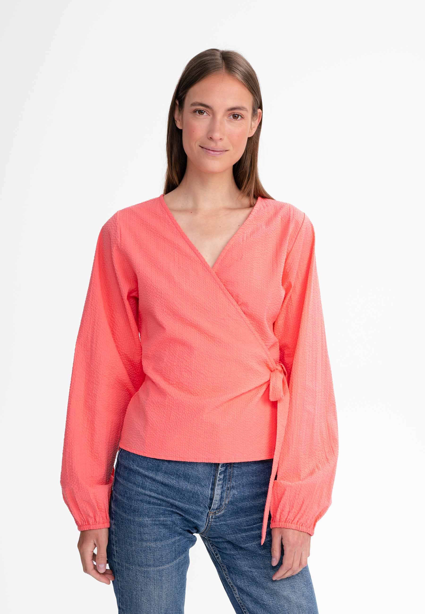 MELA Langarmbluse Damen Wickelbluse LILAM clean günstig online kaufen