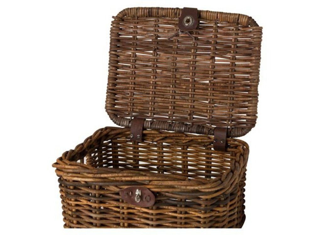 AGU Fahrradkorb FastRider Rattankorb mit Deckel 20300512 Dekokorb Weidenkorb