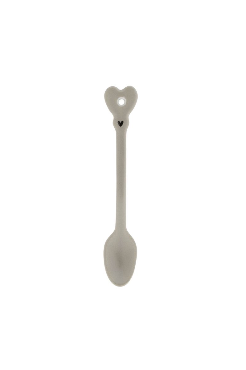Geschirr-Set Espresso Löffel - HERZL - mattschwarz, titan, weiß