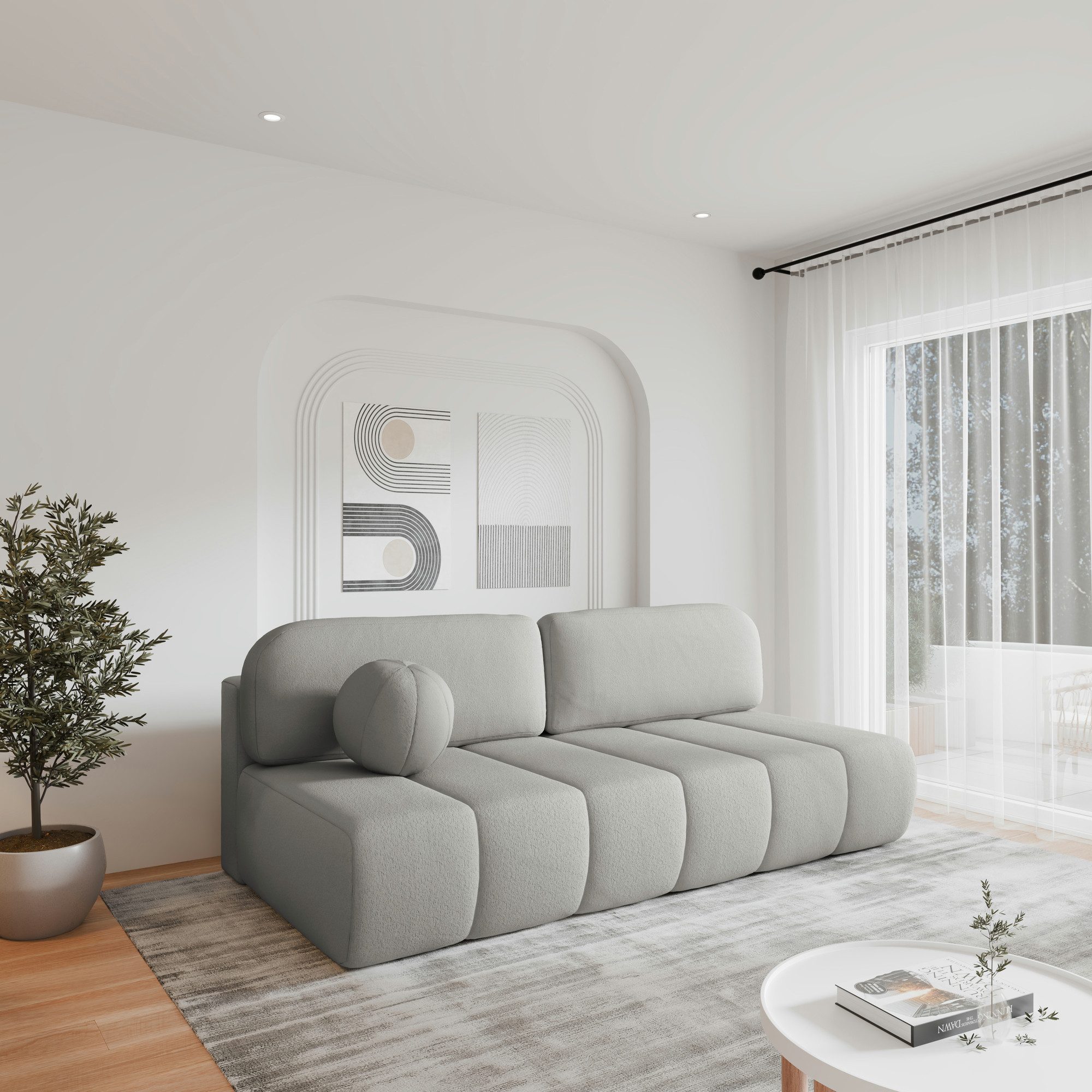 MOEBLO Sofa Fluffy aus Bouclé, Bequemes günstig online kaufen