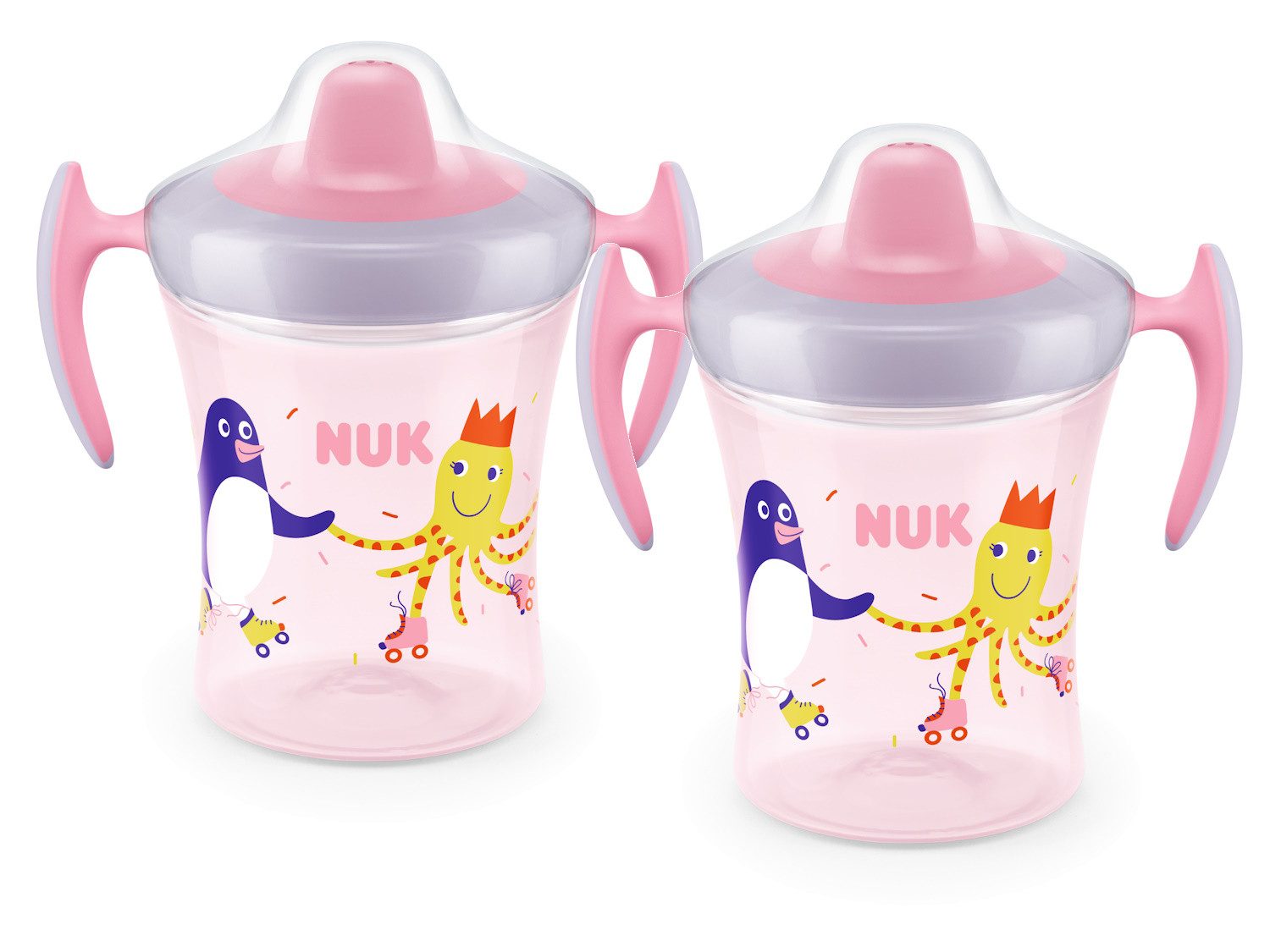 Trinklernbecher NUK Trainer Cup für Zwillinge (rosa) BPA-frei, 6+ Monate