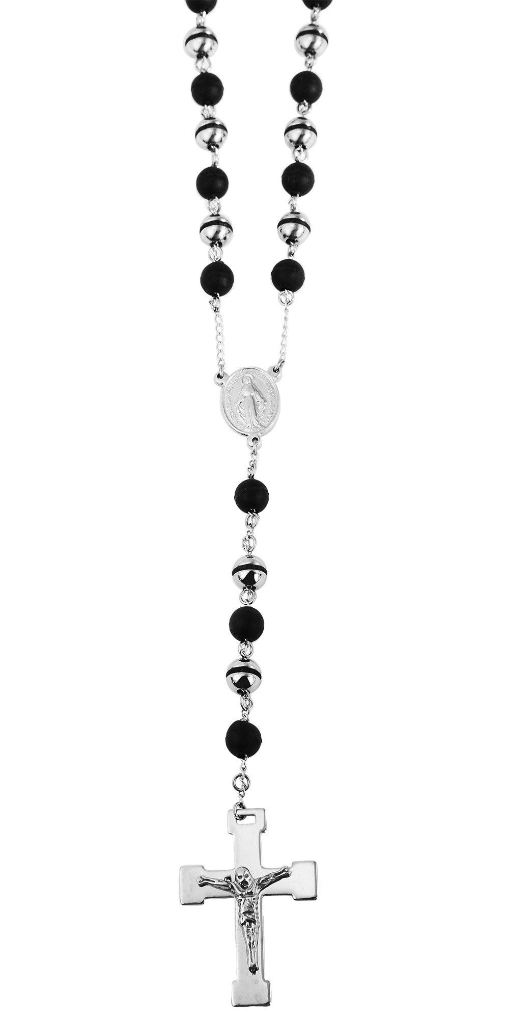 Adelia´s Gliederkette Damen Halskette – Rosenkranzkette aus Edelstahl 80 cm, Schöne Geschenkidee zum Muttertag