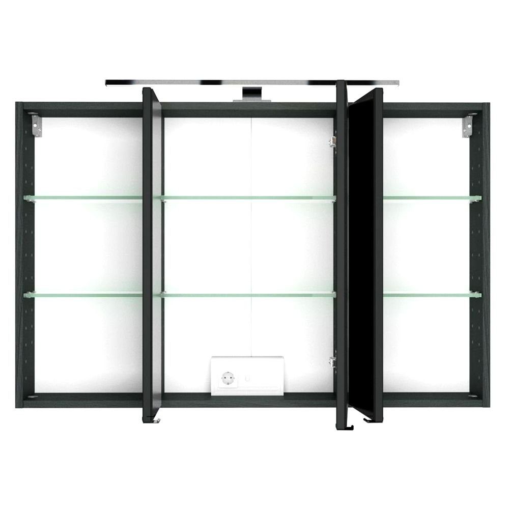 graphit Spiegelschrank 100 Badmöbel LED mit cm cm ARLON-03 100x64x20 Lomadox BxHxT