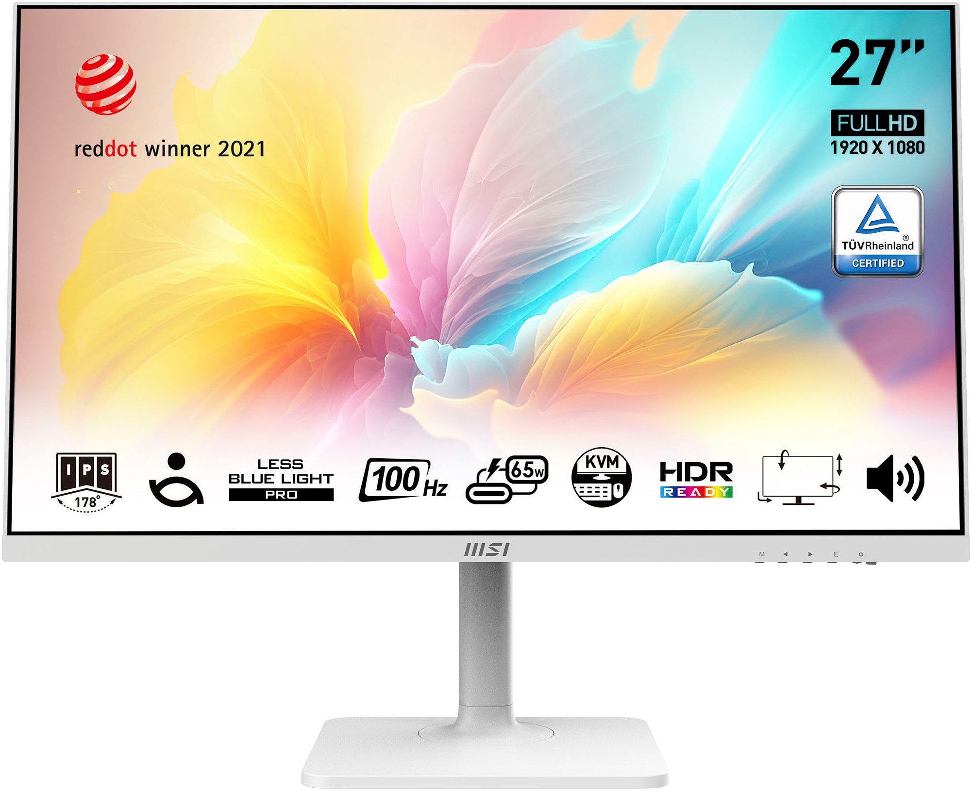 MSI Modern MD272XPW LED-Monitor (69 cm/27 ", 1920 x 1080 px, Full HD, 1 ms Reaktionszeit, 100 Hz, IPS)