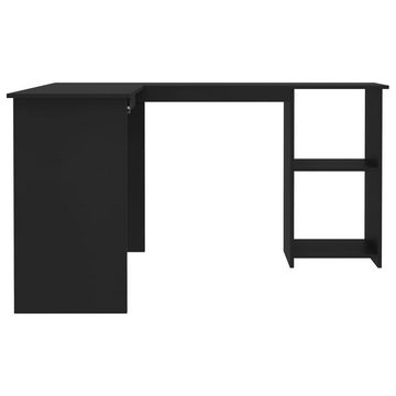 furnicato Schreibtisch Eckschreibtisch in L-Form Schwarz 120x140x75 cm Holzwerkstoff