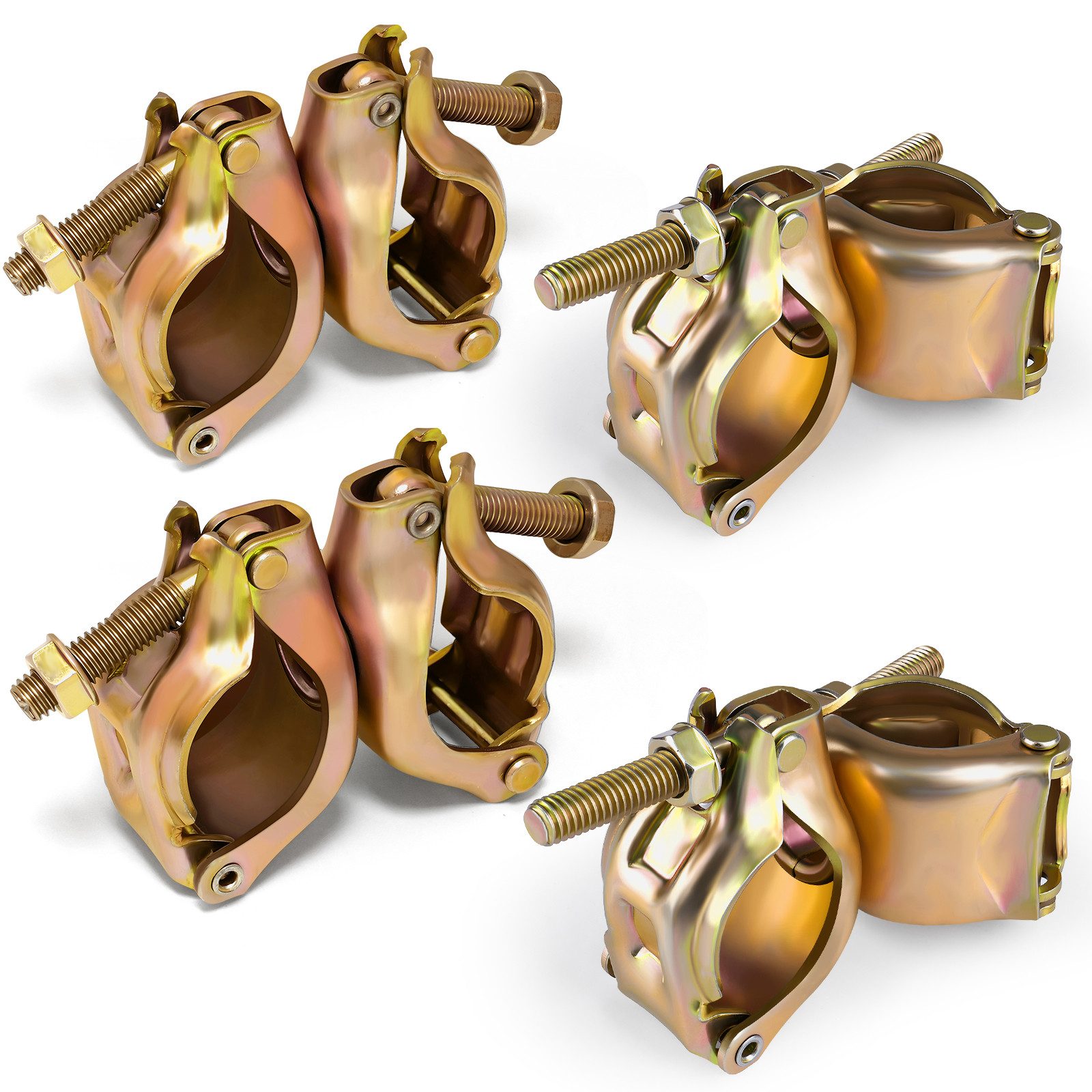 XERSEK Rohrschelle 4Set Gerüstkupplung Gerüstschelle 48*48 mm, feuerverzinkt Drehkupplung, (360°, für Rundrohre 45–50 mm, aus S235JR Stahl, stabile Verbindung), Schnelle Montage, Rostbeständig – Ideal für Bau & Renovierung