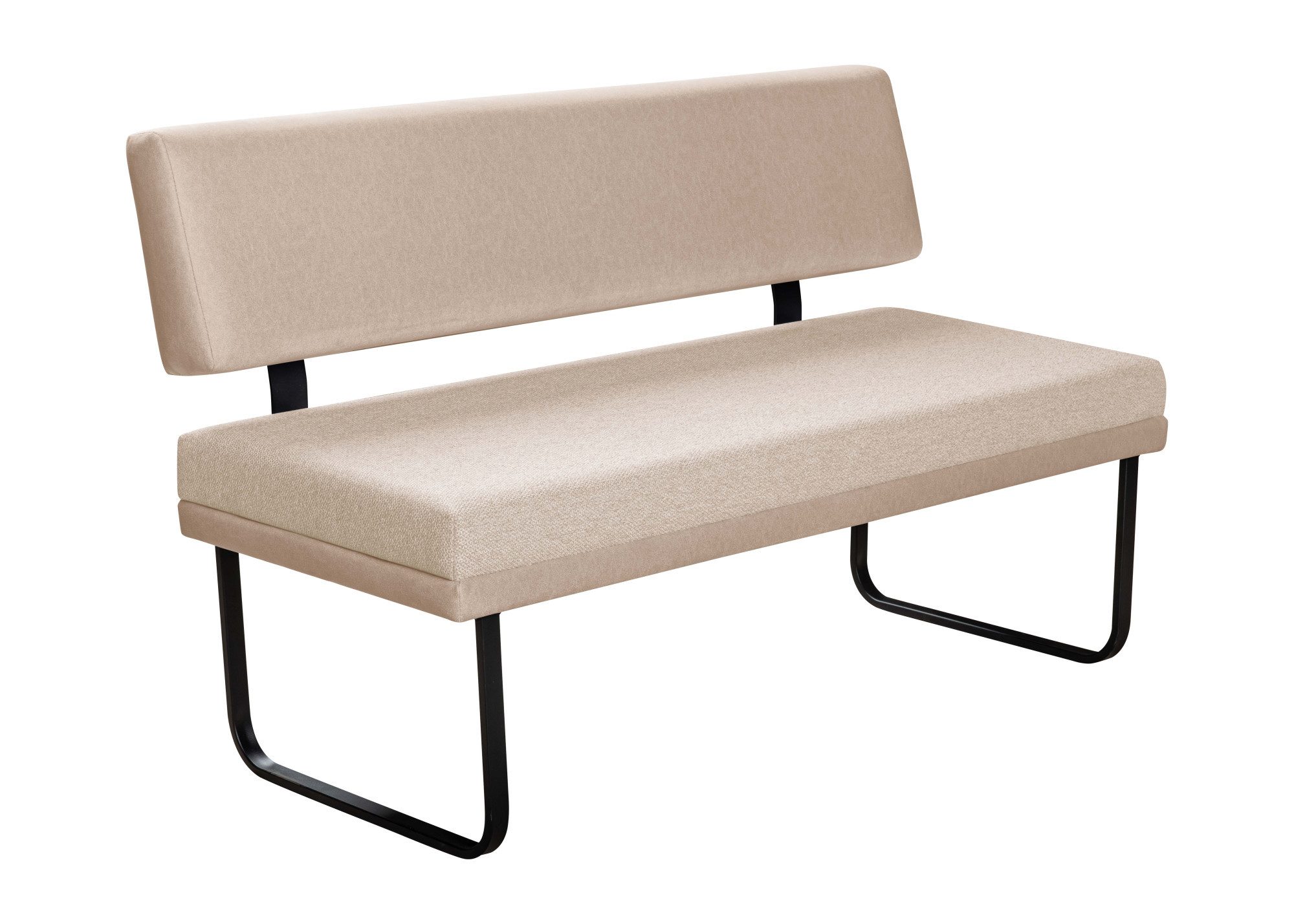 OTTO home Sitzbank Gabi Esszimmerbank, Bank, Küchenbank, Polsterbank, Gestell aus matt-schwarzem Flachmetall, stabil, 2-Stoff-Design