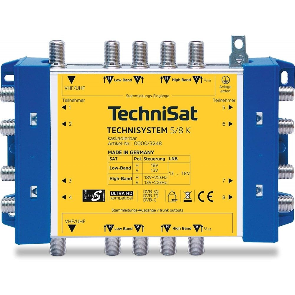 TechniSat Technisat TechniSystem 5/8 K Sat-Multischalter Camping Sat-Anlage, Professionelles Multischaltersystem