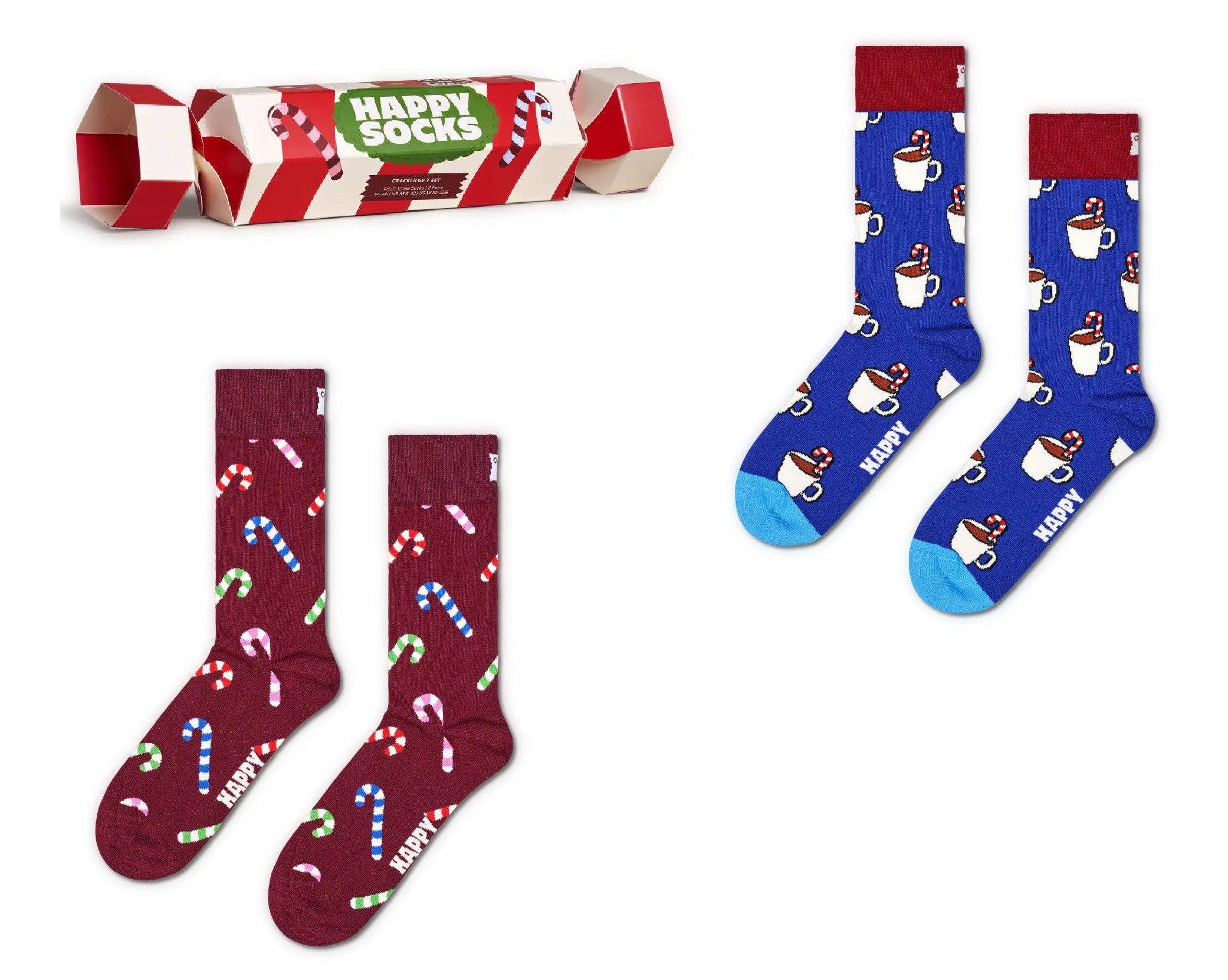 Happy Socks Socken 2er Paar Socken in Geschenkebox Happy Socks Knallbonbons Dunkelrot +